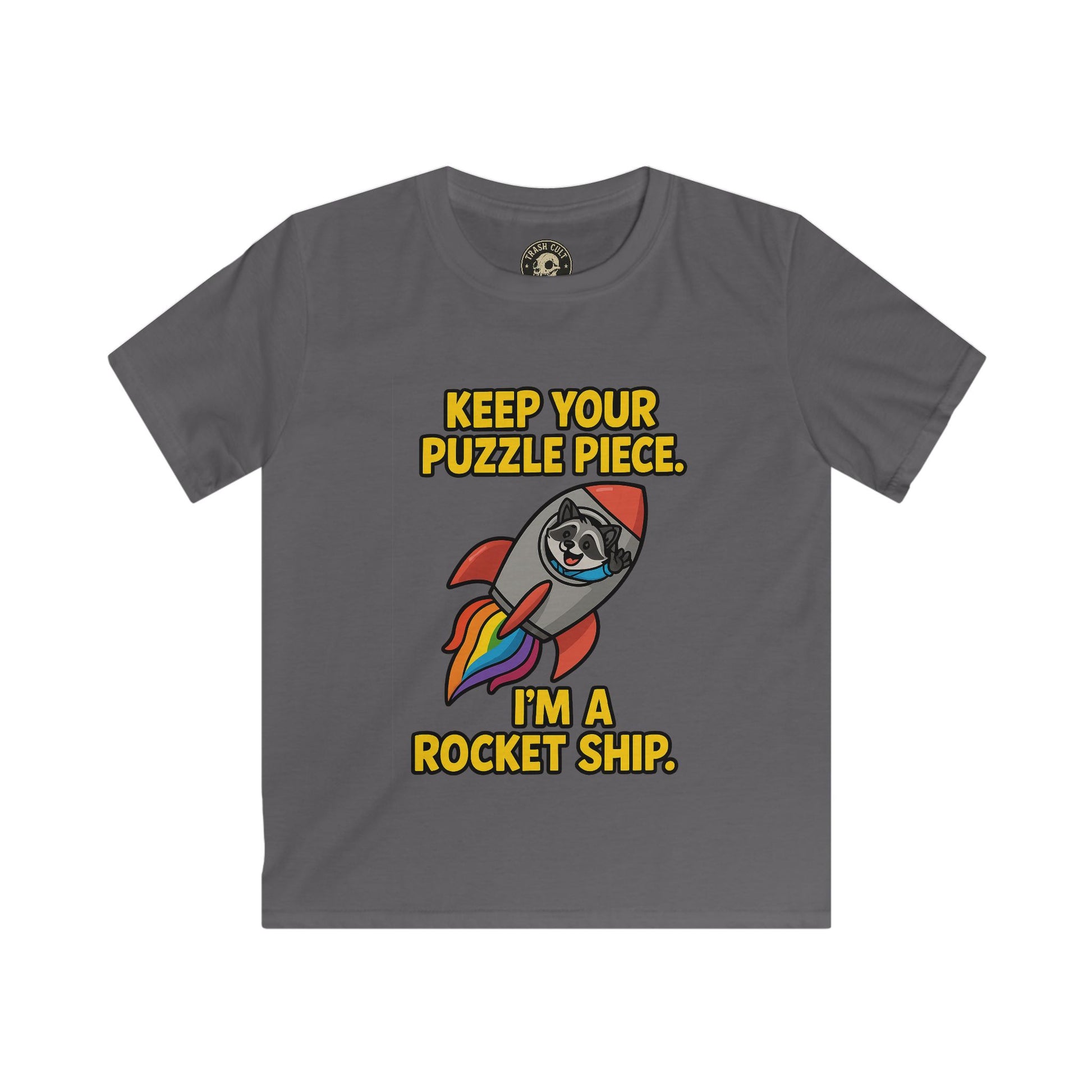 I’m a Rocket Ship Autism Shirt for Kids – Funny Raccoon Neurodiversity Tee