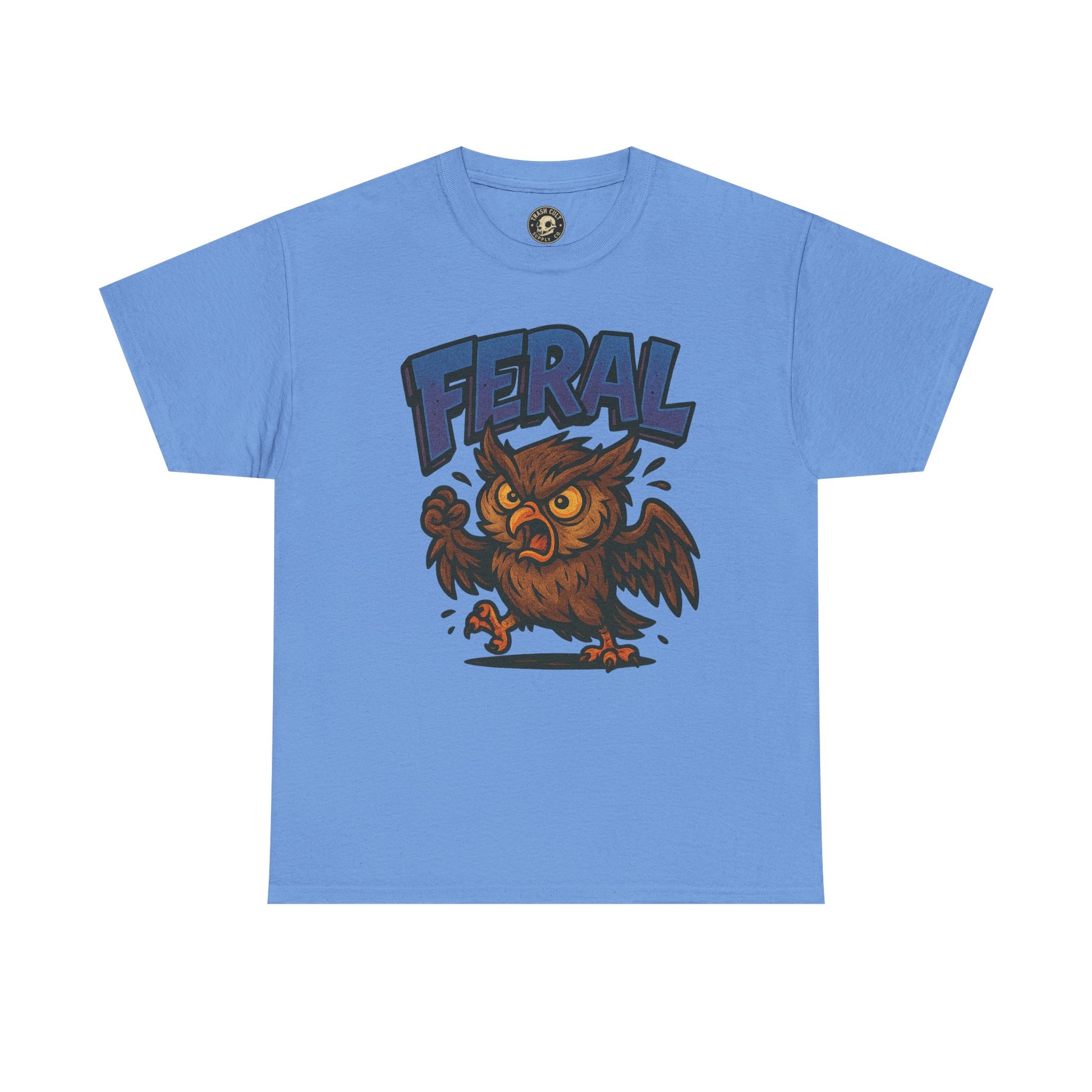 Feral Owl T-Shirt – Bold Animal Graphic Tee | Unisex Cotton Shirt for Bird Nerds & Chaos Lovers