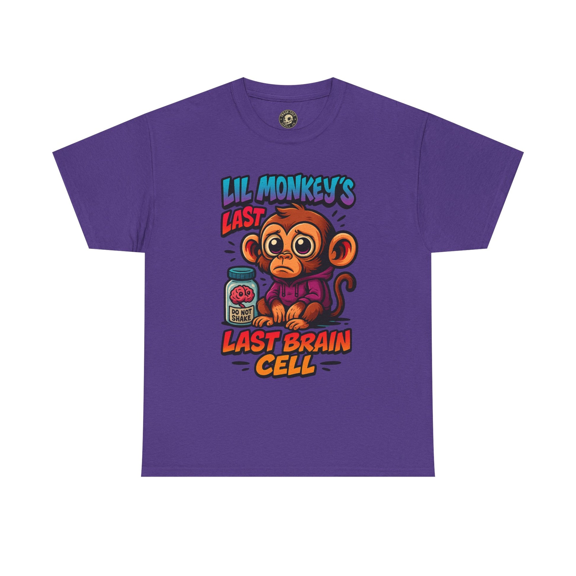 Lil Monkey’s Last Brain Cell Tee – Funny ADHD Cartoon Shirt – Gildan Heavy Cotton