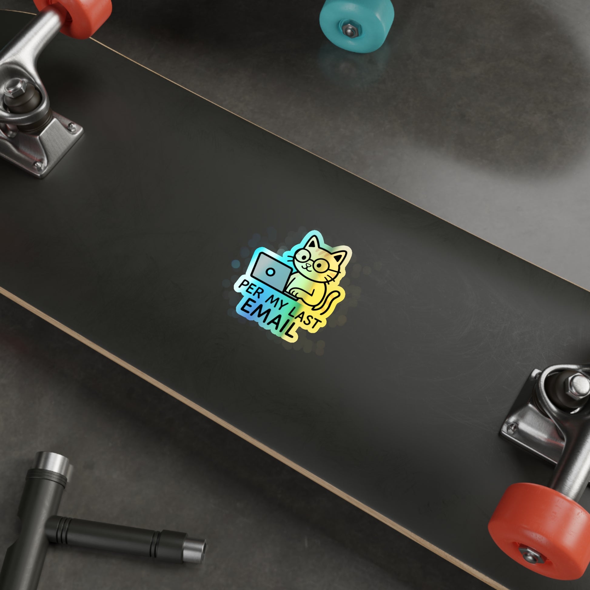 Holographic Cat Stickers, Fun Decals for Laptops, Water Bottles, Skateboards, Cute Gifts for Cat Lovers, Funny Email Stickers