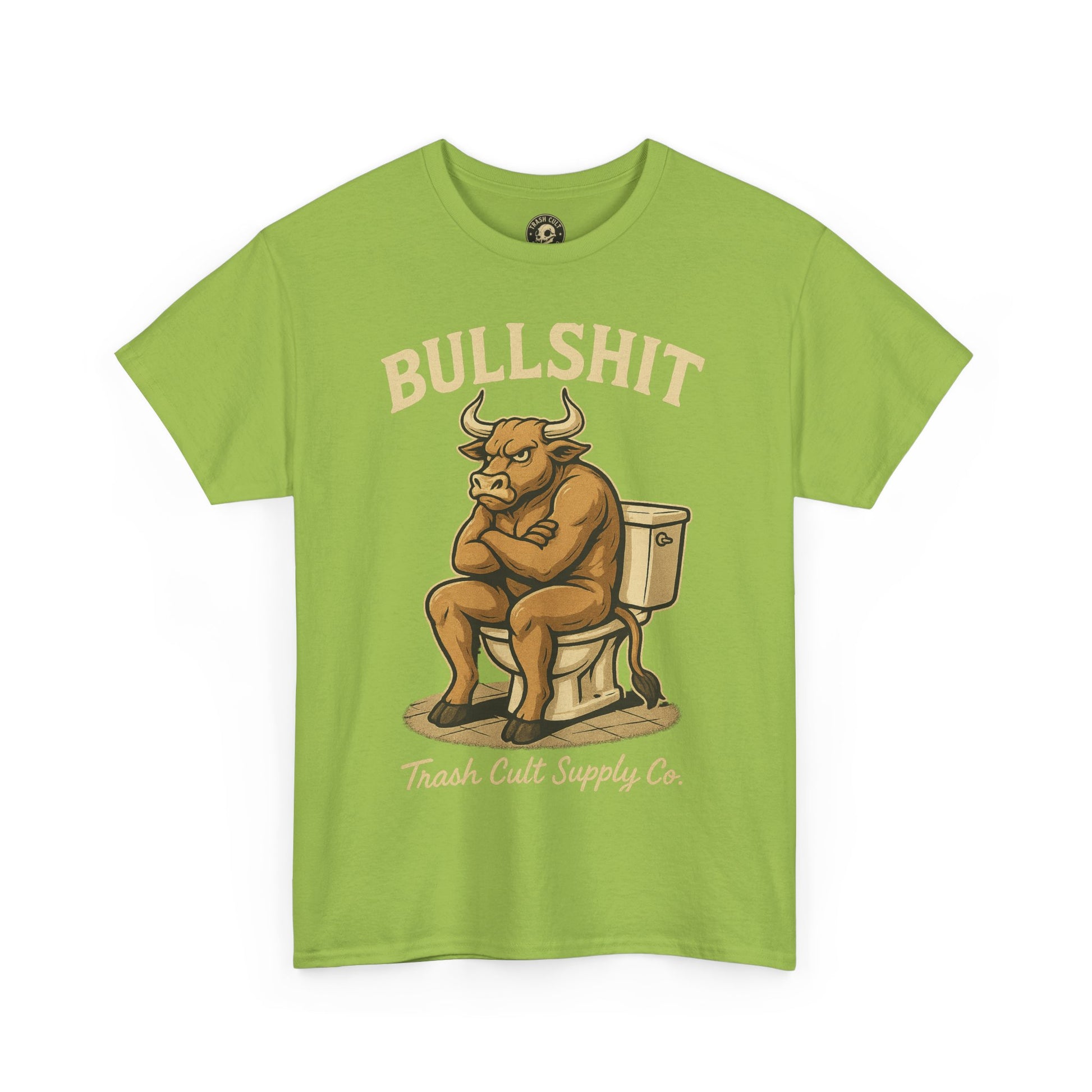 “BULLSHIT” Angry Bull Toilet Tee – Trash Cult Supply Co. | Gildan 5000 T-Shirt