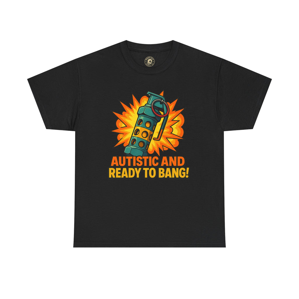 Autistic and Ready to Bang! Unisex Heavy Cotton Tee | Fun Graphic Tee, Autistic Pride, Gift for Autism Awareness, Casual Wear