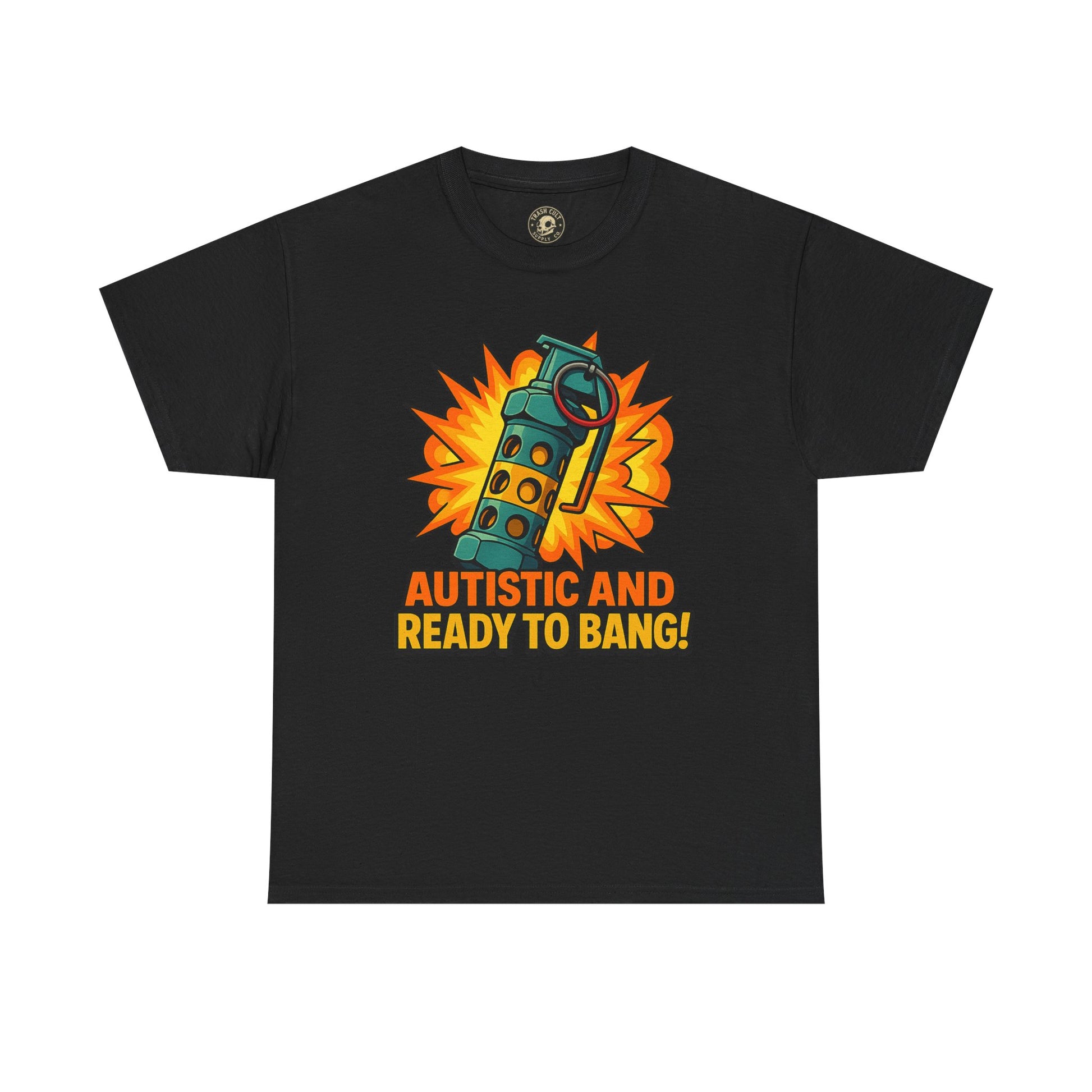 Autistic and Ready to Bang! Unisex Heavy Cotton Tee | Fun Graphic Tee, Autistic Pride, Gift for Autism Awareness, Casual Wear