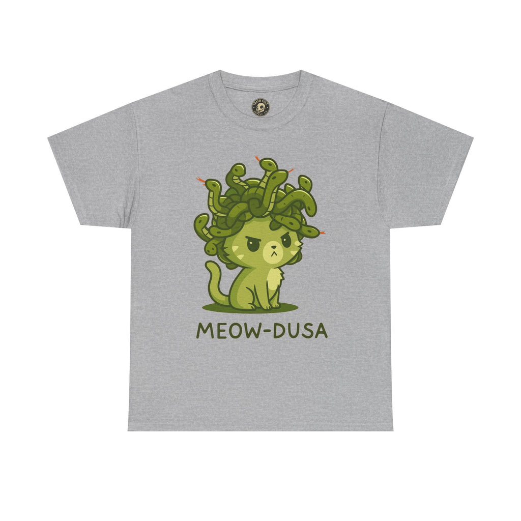 Meow-dusa Funny Cat Medusa T-Shirt – Gildan 5000 Heavy Cotton Tee