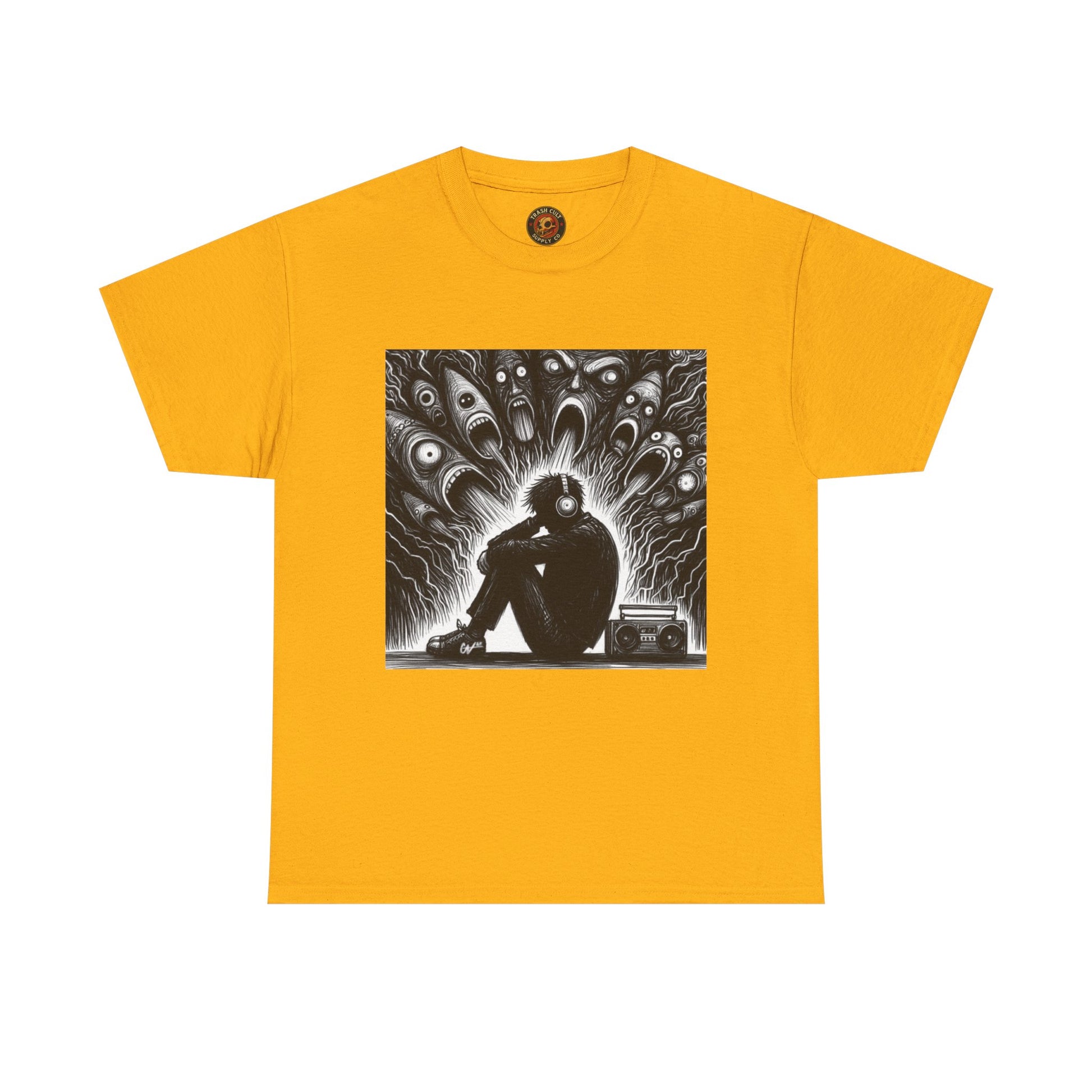 Xian Allen x Trash Cult Shirt – “Turn It Up Louder” | Screaming Chaos Headphones Tee