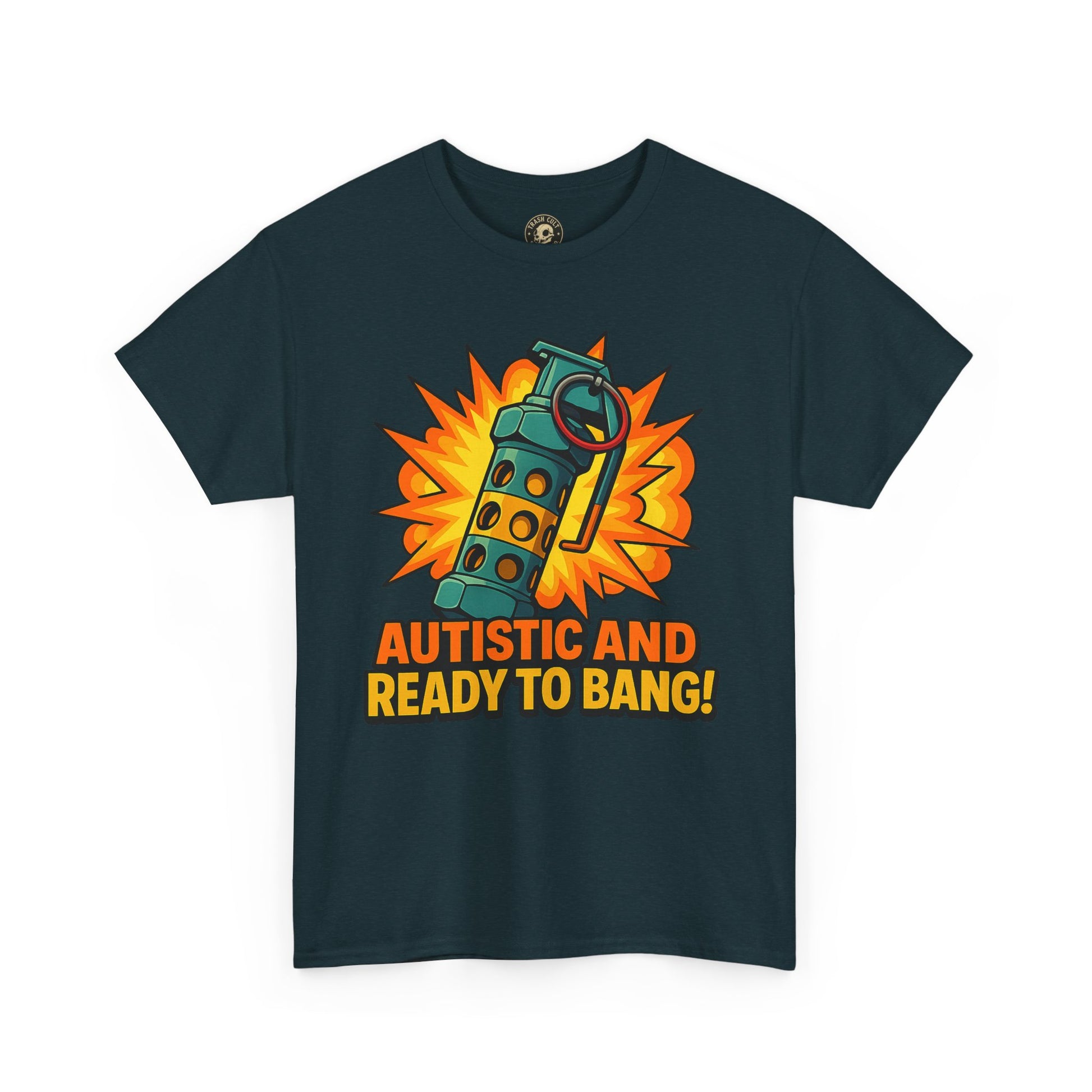 Autistic and Ready to Bang! Unisex Heavy Cotton Tee | Fun Graphic Tee, Autistic Pride, Gift for Autism Awareness, Casual Wear