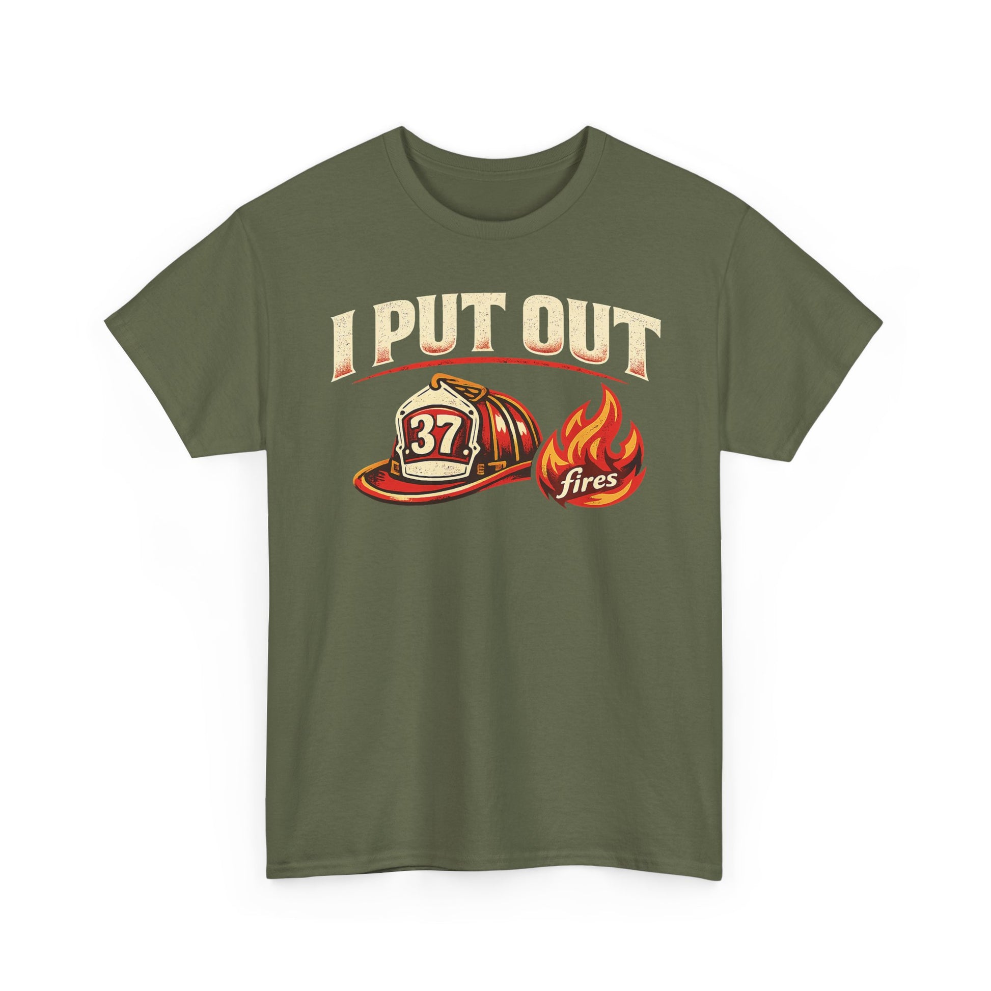 Firefighter Tee — "I Put Out Fires" Helmet Graphic