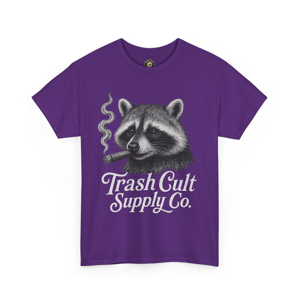 Monochrome Raccoon Cigar Shirt – Trash Cult Supply Co. | Gildan 5000 Tee