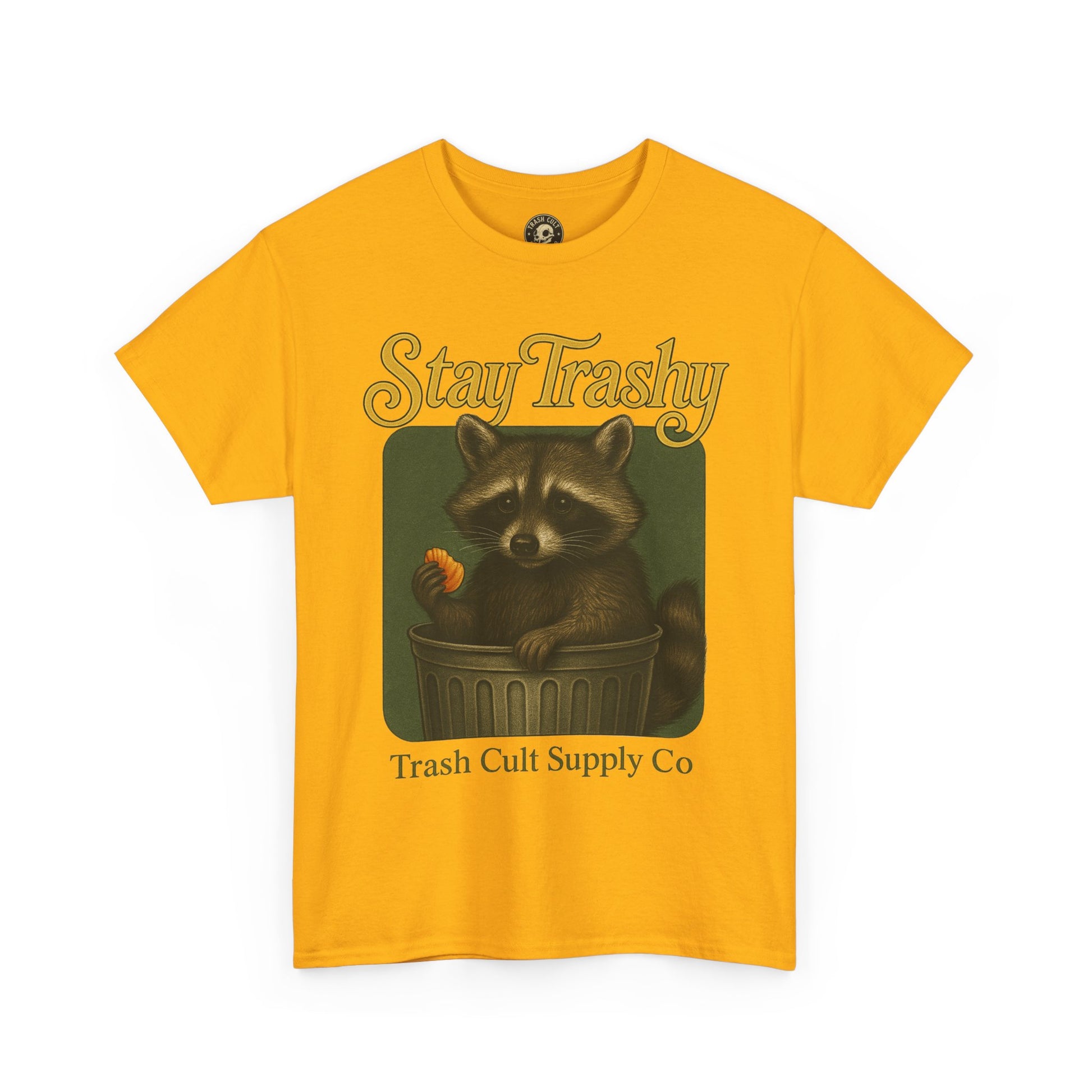 Stay Trashy Raccoon T-Shirt – Vintage-Style Cute Trash Panda | Trash Cult Supply Co | Gildan 5000