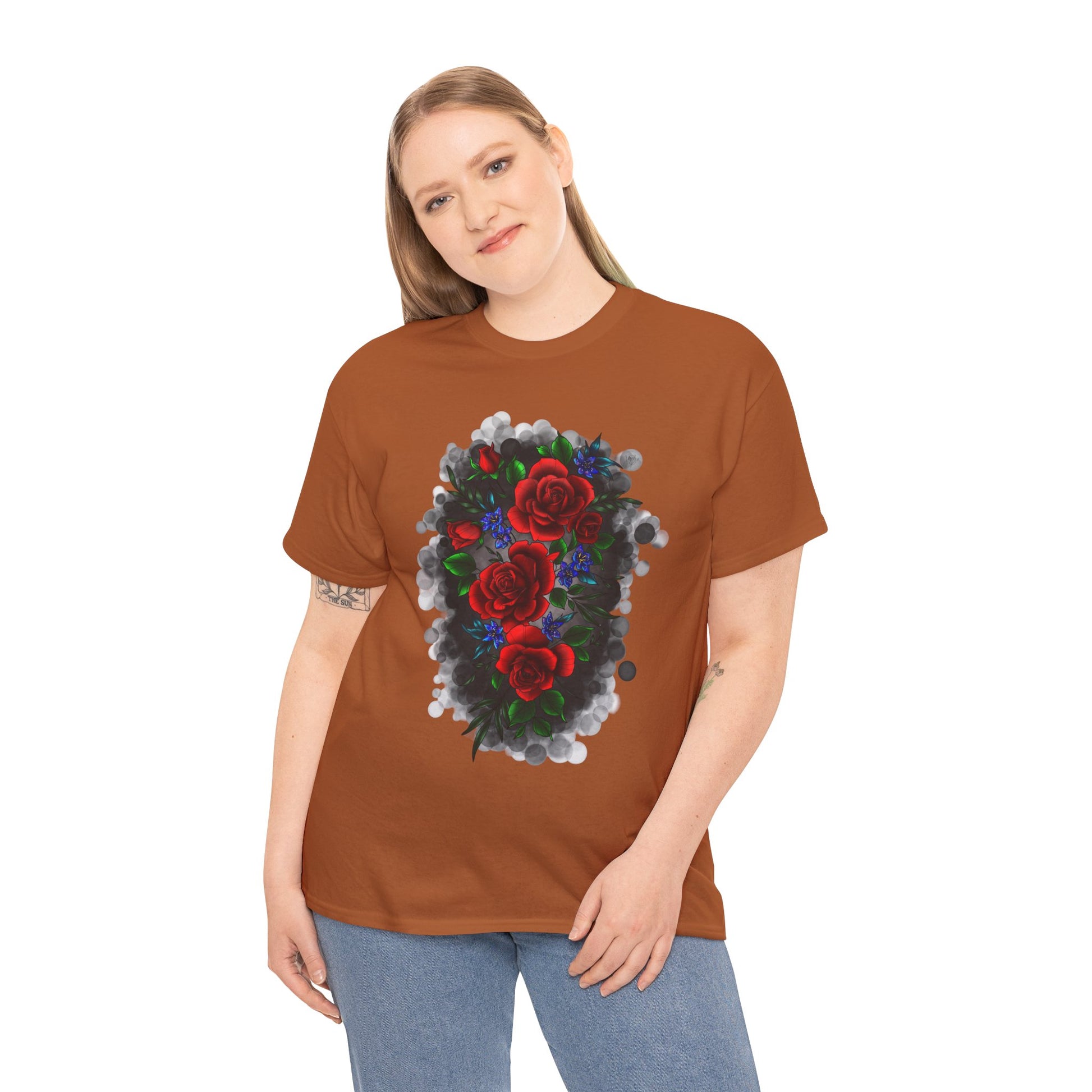 Floral Smoke Tattoo T-Shirt – Lara Davenport x Trash Cult Supply Co. Collab (Gildan 5000)
