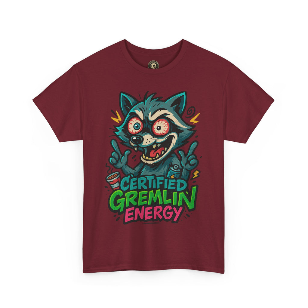 Certified Gremlin Energy Tee – ADHD Raccoon Shirt, Funny Unisex T-Shirt, Graffiti Style Gift for Goblins & Night Owls