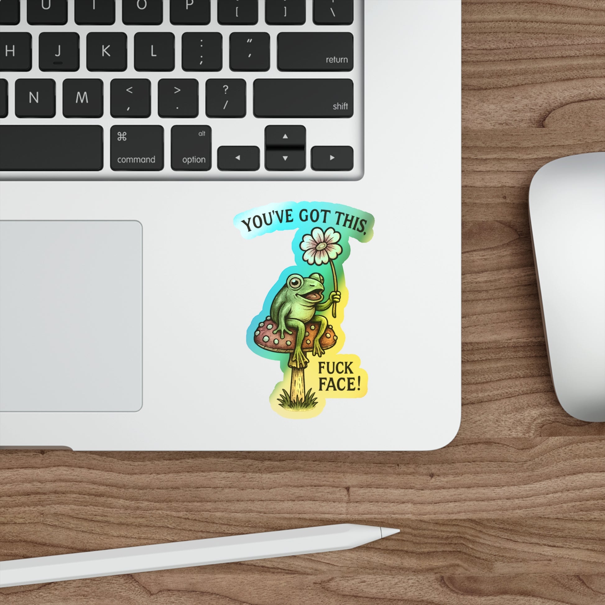 Motivational Holographic Frog Stickers - Fun Decals for Skateboards, Laptops, Water Bottles, Journals, Gift Ideas