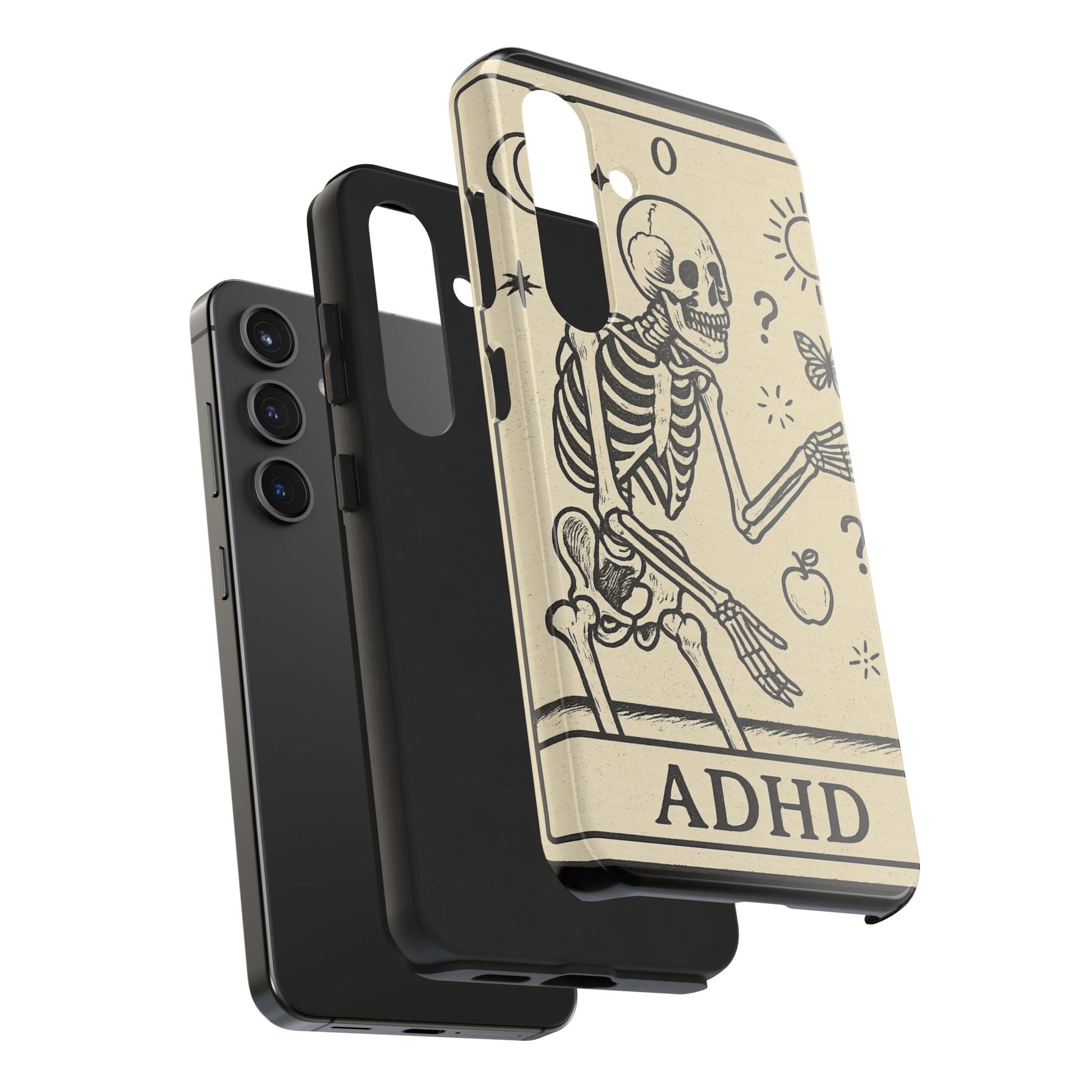 Skeleton ADHD Phone Cases, Unique Phone Cover, Funny ADHD Gift, Quirky Skeleton Design, Cool Accessories for Everyone