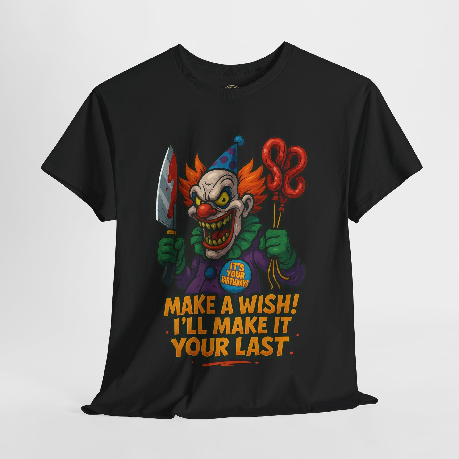 Creepy Clown Tee - Halloween Costume Shirt, Unisex Heavy Cotton Tee, Spooky Graphic Tee, Gag Gift, Horror Fan Apparel