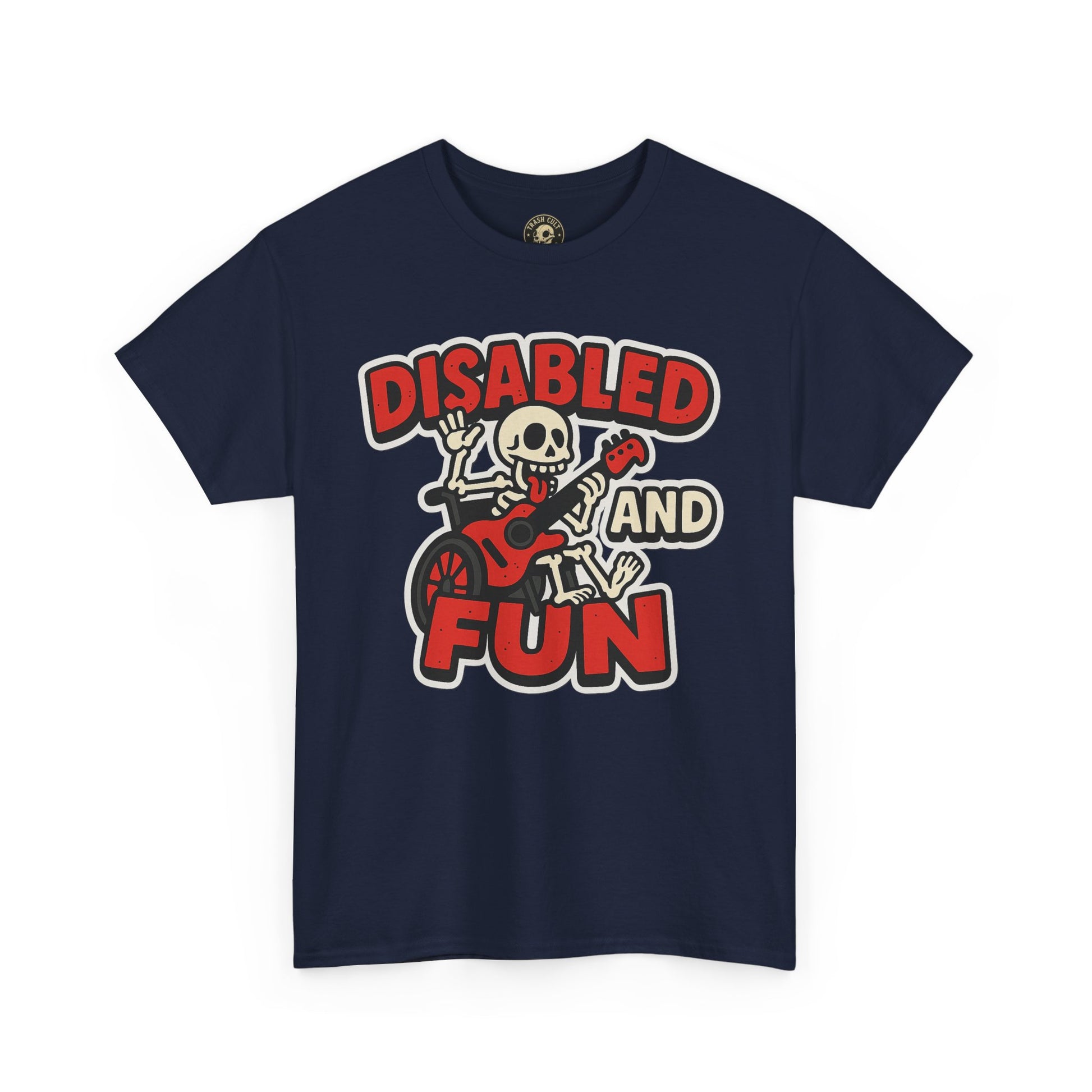 Disabled and Fun Unisex Heavy Cotton Tee, Casual Shirt, Gift for Friends, Music Lovers Gift, Fun T-Shirt, Halloween Wear, Everyday Comfort