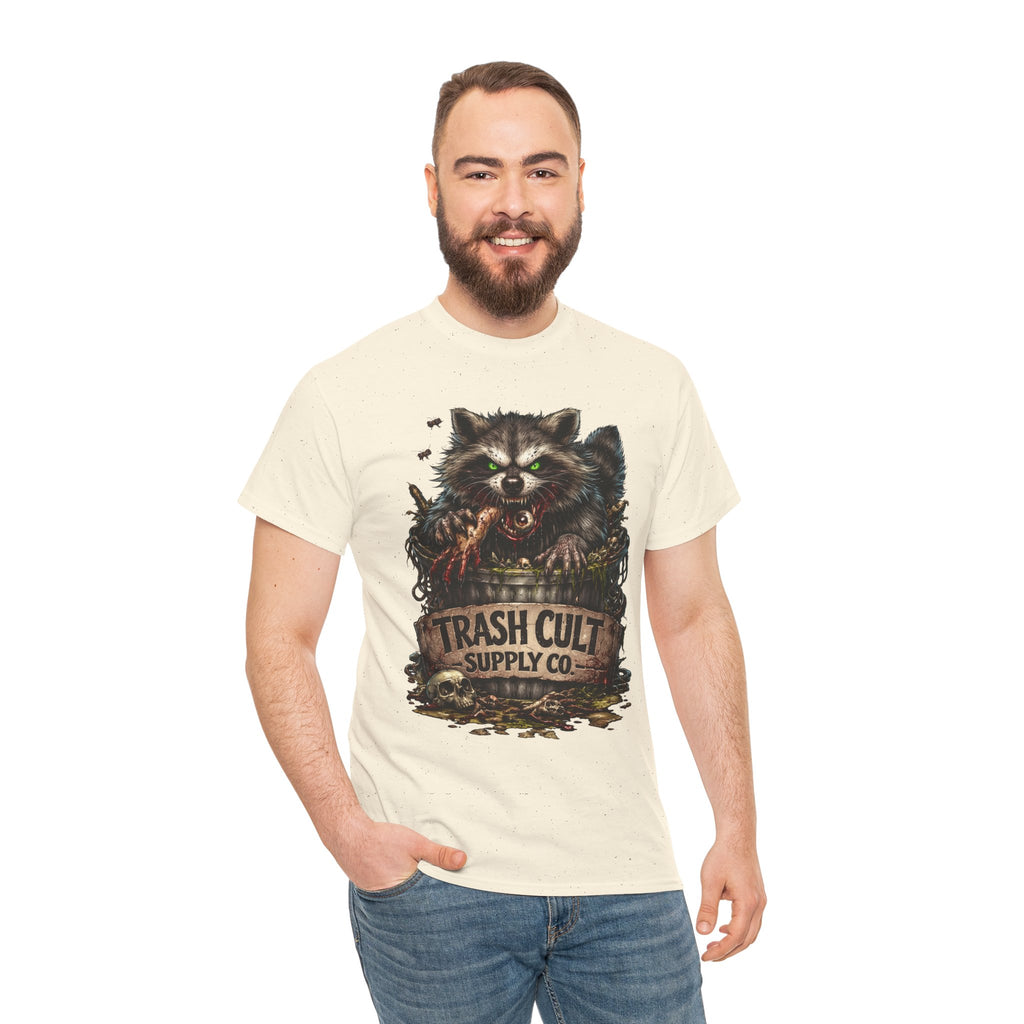 Raccoon 'Trash Cult Supply Co.' Graphic Tee — Vintage Grunge Animal Streetwear