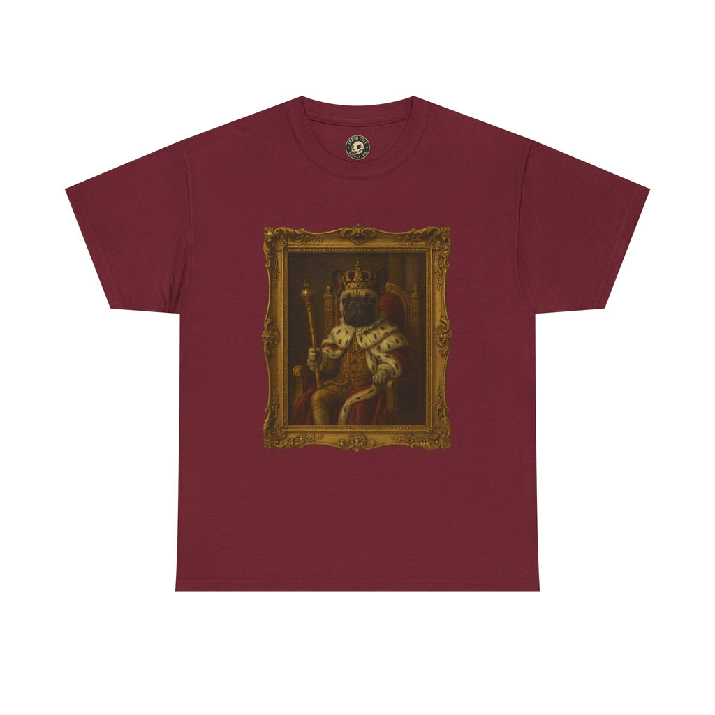 French Bulldog King Baroque Portrait Shirt – Funny Royal Dog Tee – Gildan 5000 Unisex Heavy Cotton