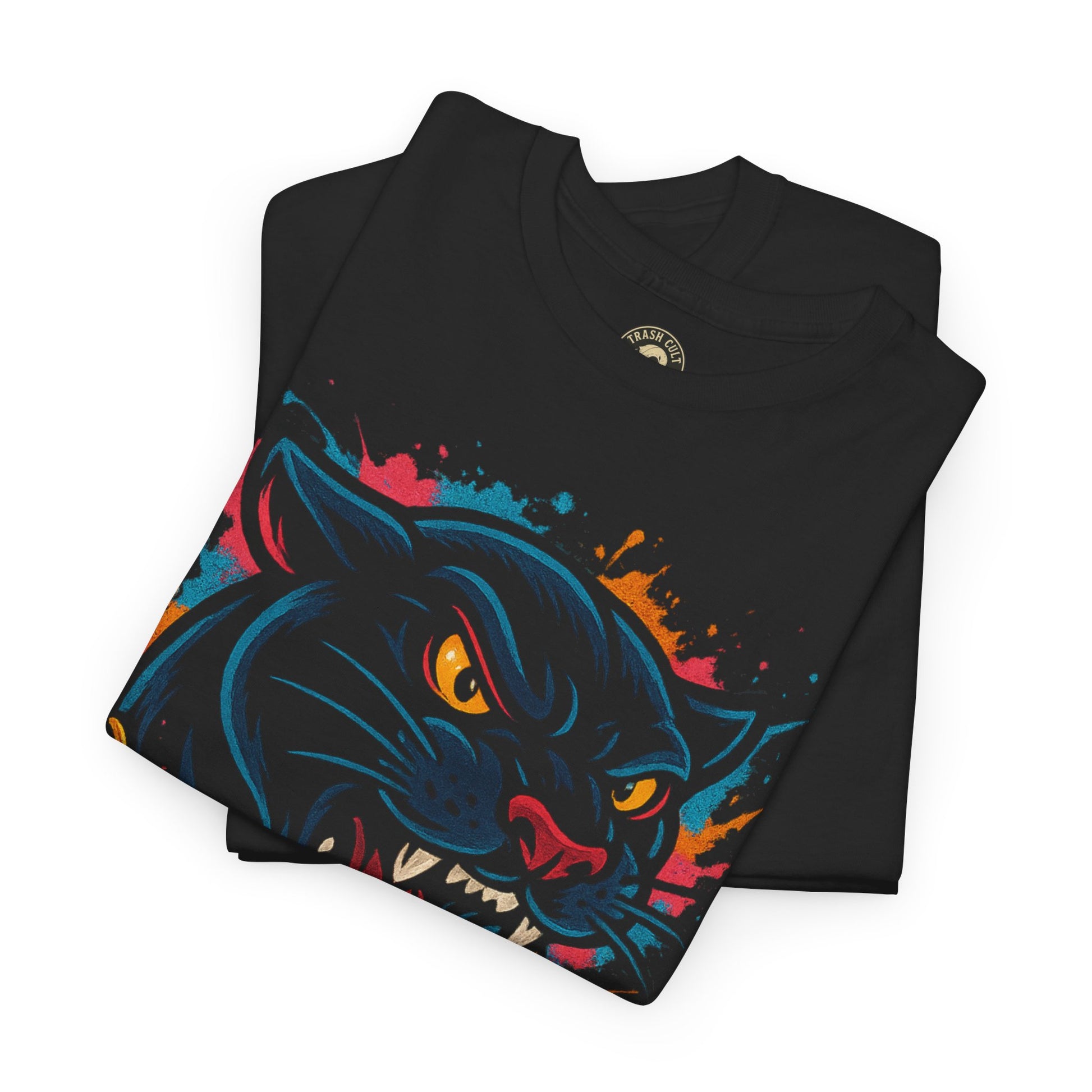 Feral Panther Graphic Tee | Unisex Heavy Cotton T-Shirt, Casual Wear, Gifts for Cat Lovers, Unique Streetwear, Festival Outfit
