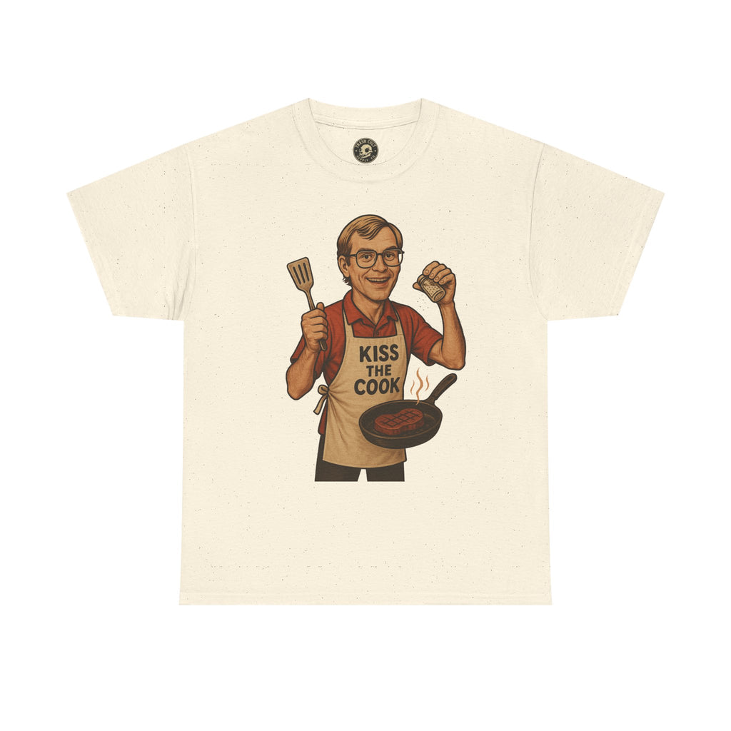 Kiss the Cook Dark Humor Chef Shirt – Creepy Retro Kitchen Parody
