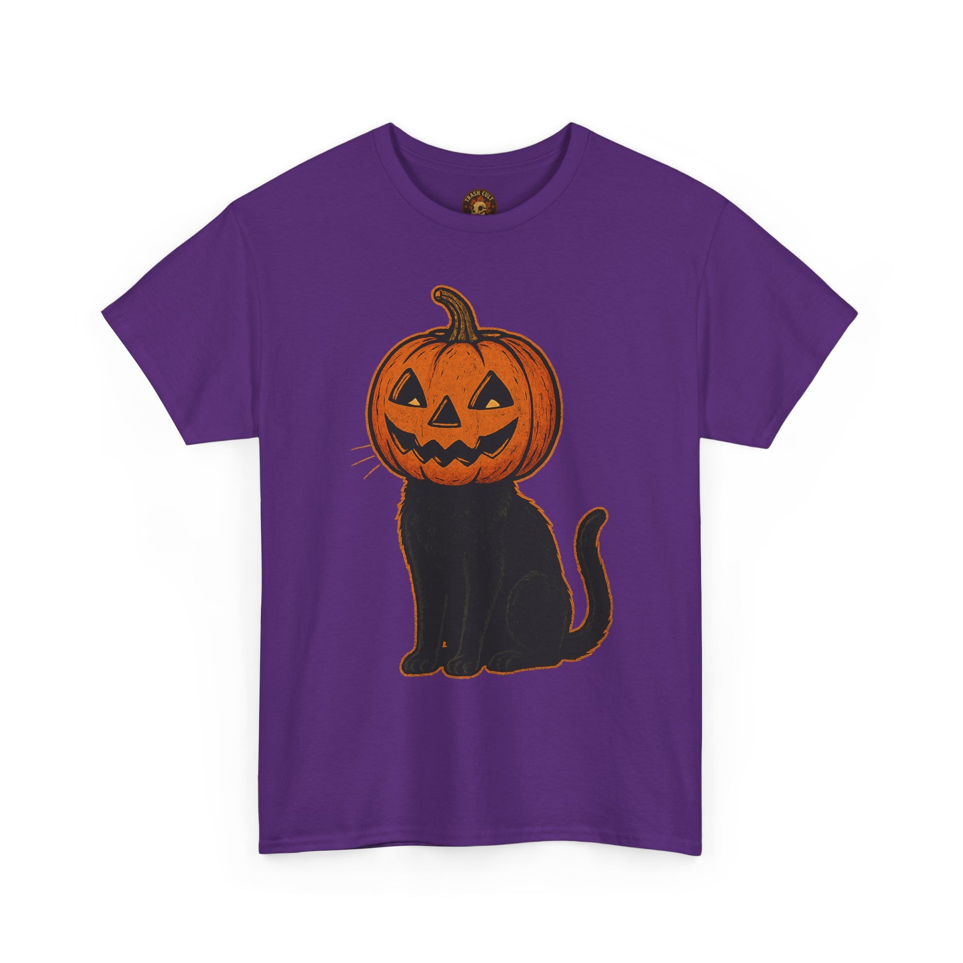 Black Cat Pumpkin Head Halloween T-Shirt – Jack O’Lantern Cat Design