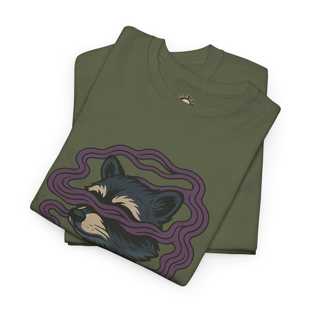 Suited Raccoon Smoke Design – Trash Cult Supply Co | Bold Graffiti Tattoo Tee