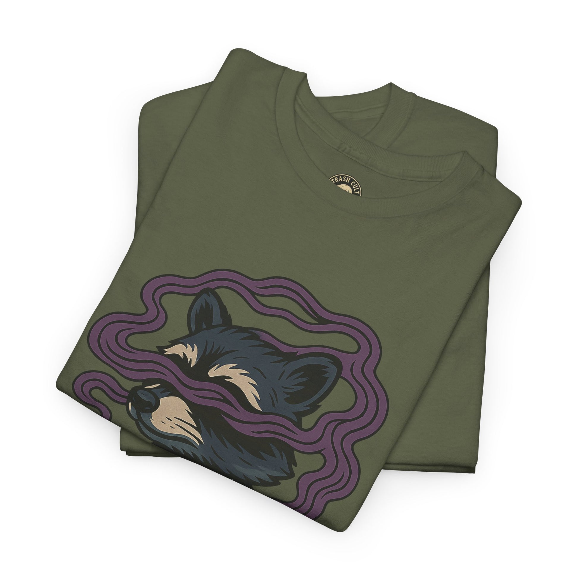 Suited Raccoon Smoke Design – Trash Cult Supply Co | Bold Graffiti Tattoo Tee
