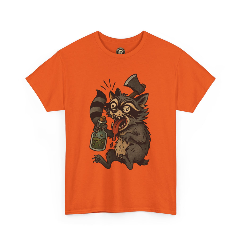 Unhinged Raccoon Shirt – Chaos Gremlin with Axe & Potion | Tattoo Style Tee