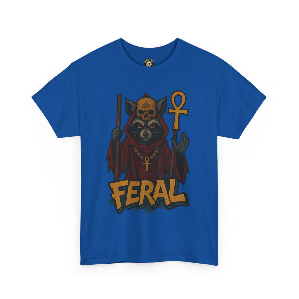 FERAL Raccoon Cult Leader Shirt – Graffiti Style Streetwear Tee | Bold Trashcore Design on Gildan 5000