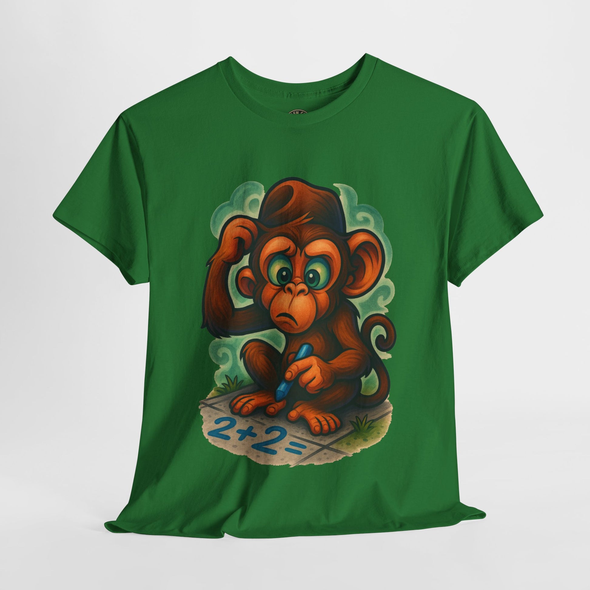 Confused Monkey Math Shirt – Funny Thoughtful Graphic Tee | Unisex Gildan 5000