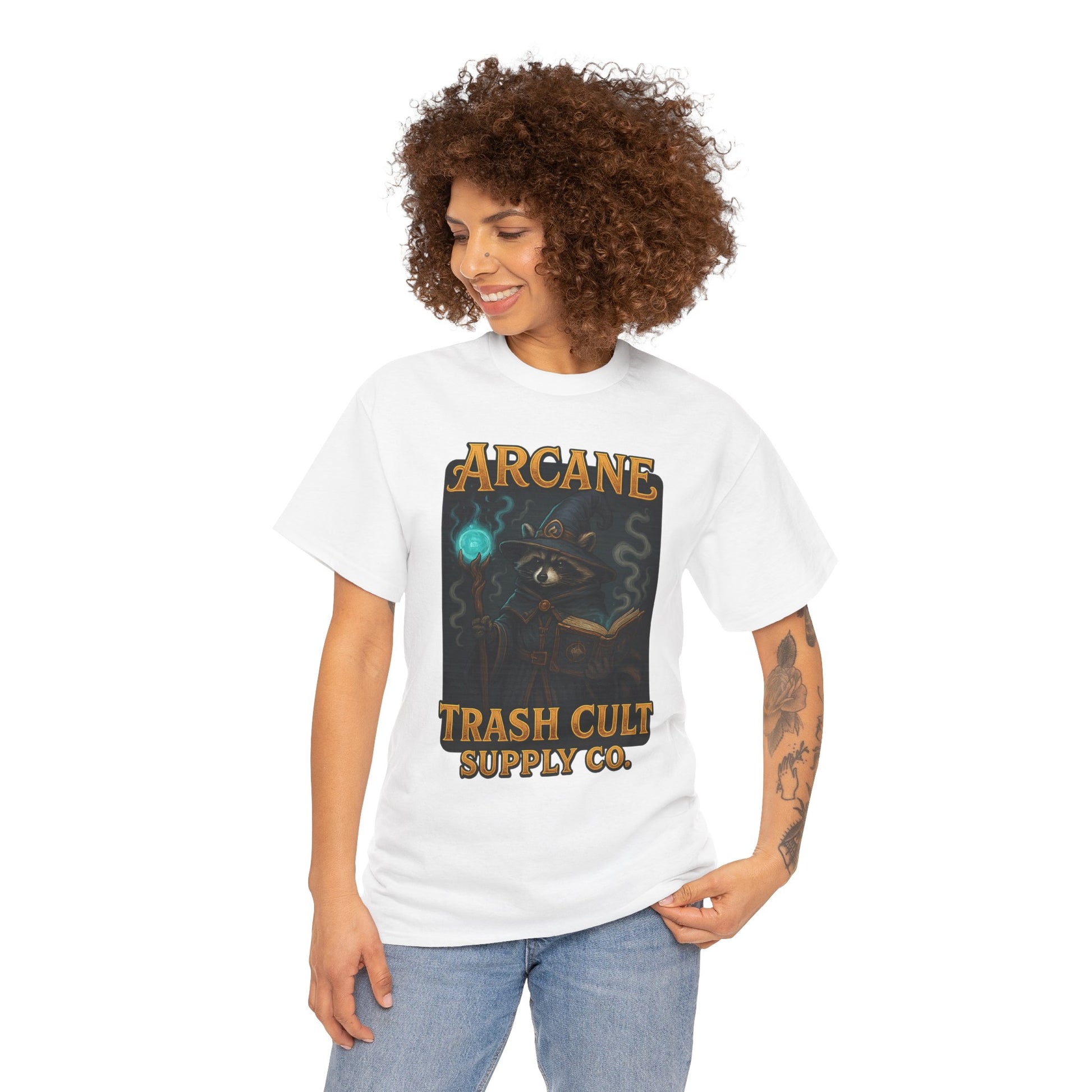 Arcane Trash Cult Unisex Heavy Cotton Tee, Cult Merchandise, Witchy Style, Halloween Tee, Casual Everyday Wear