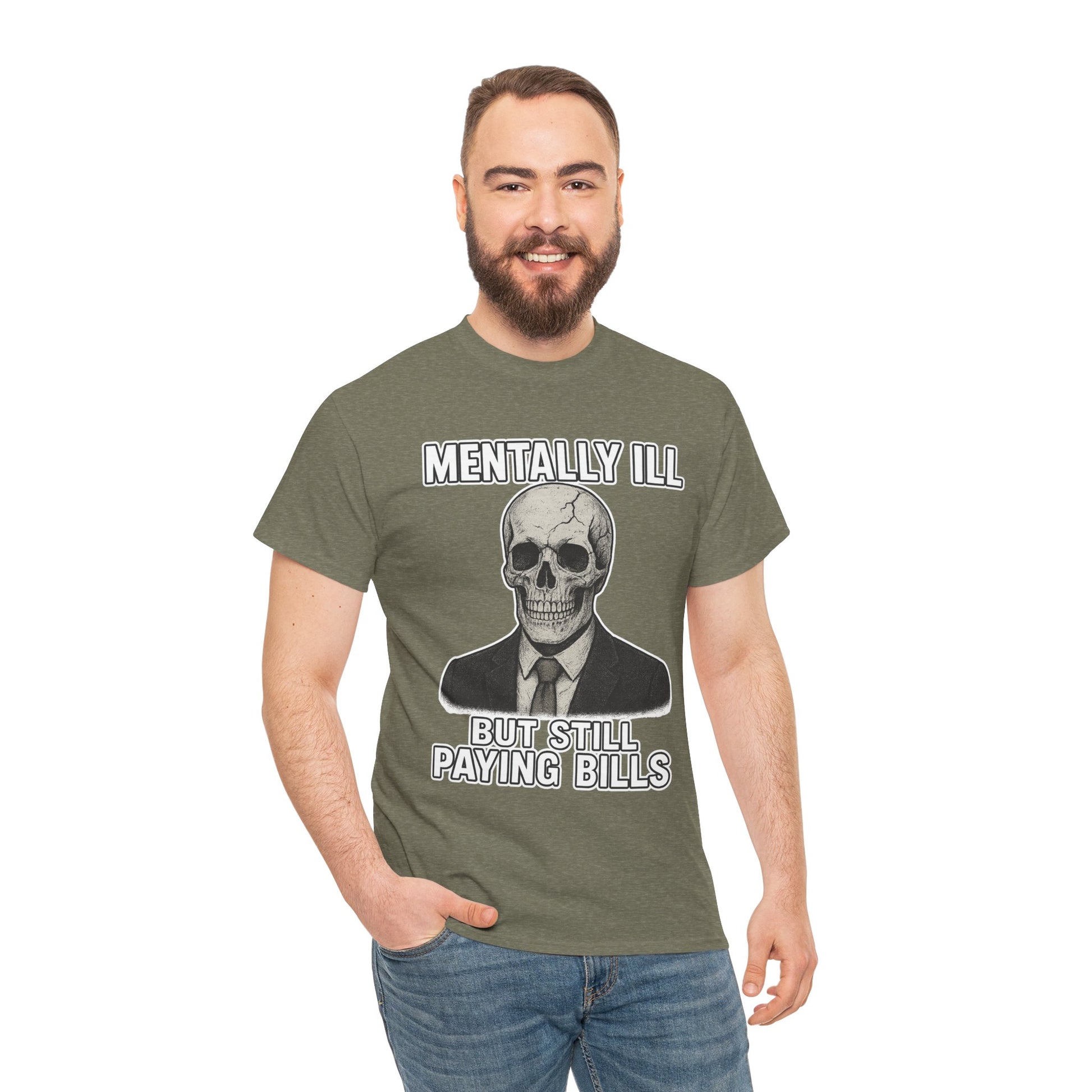 Mental Health Awareness Tee, Unisex Skull Shirt, Funny Graphic Tee, Quirky Casual Wear, Gifts for Friends, Halloween Apparel