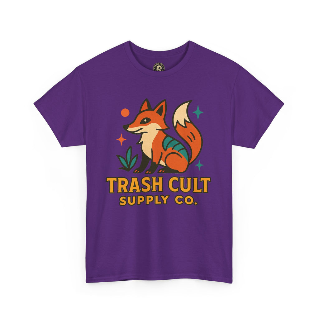 Trash Cult Fox Unisex Heavy Cotton Tee - Eco-Friendly Fashion Statement, Perfect for Nature Lovers, Casual Wear, Gifts, and Festivals