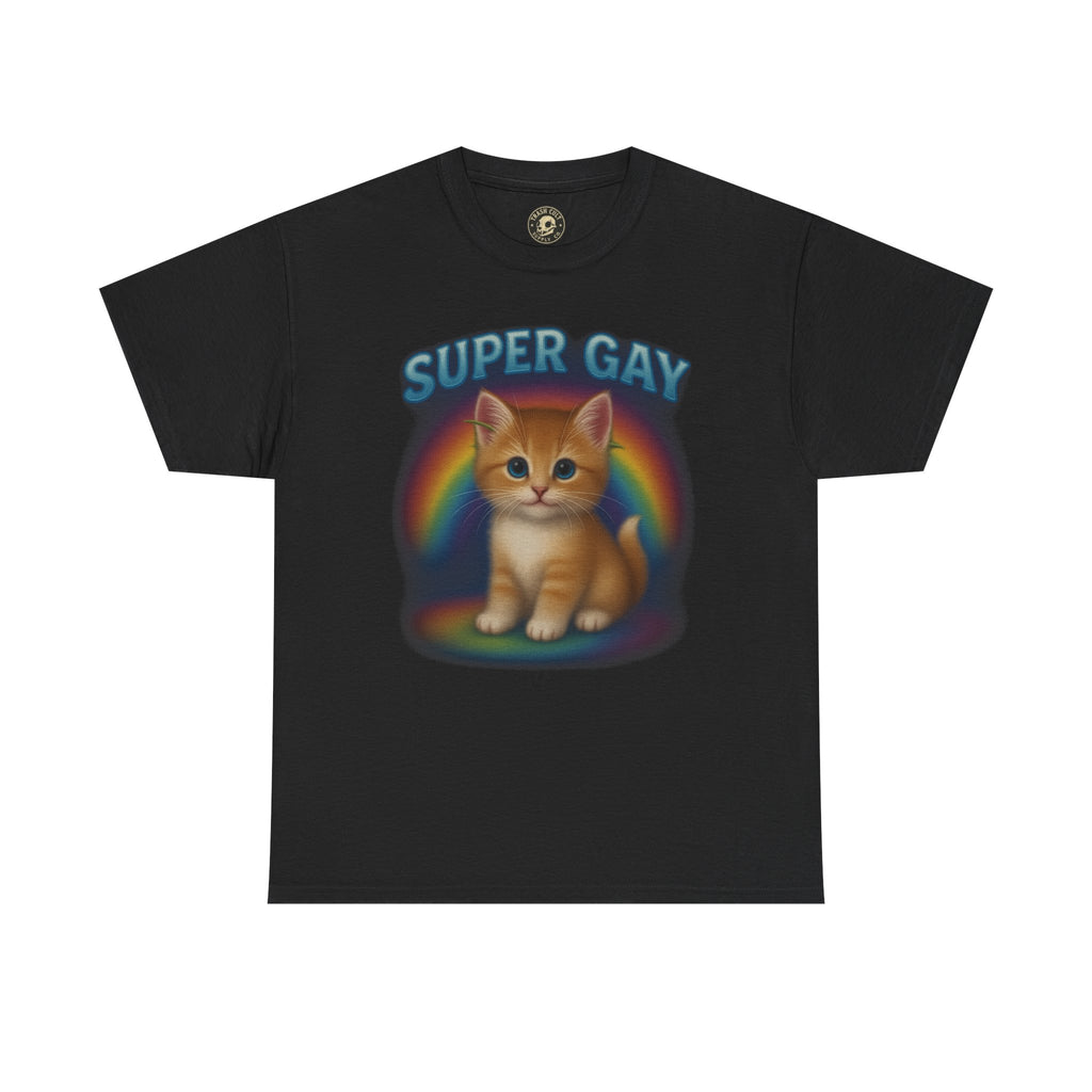 Super Gay Kitten Shirt – Cute Airbrush Rainbow Pride Tee