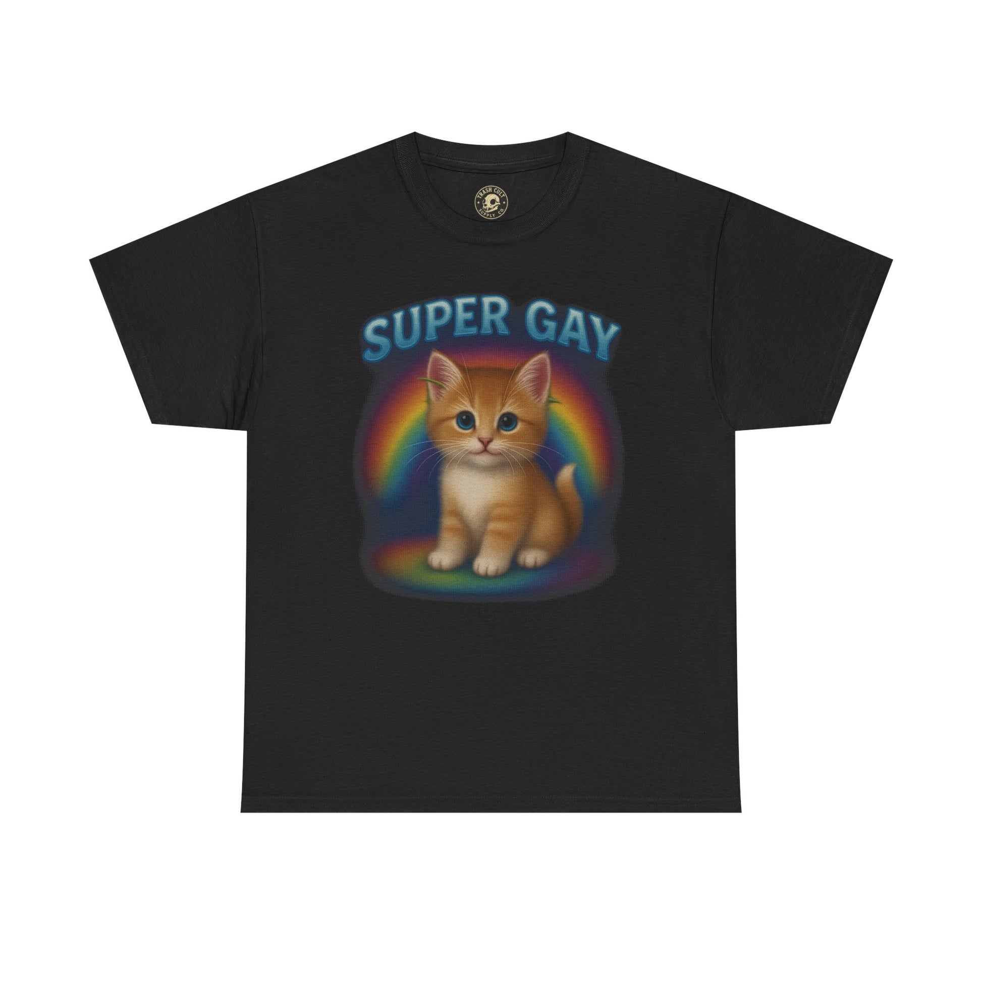 Super Gay Kitten Shirt – Cute Airbrush Rainbow Pride Tee