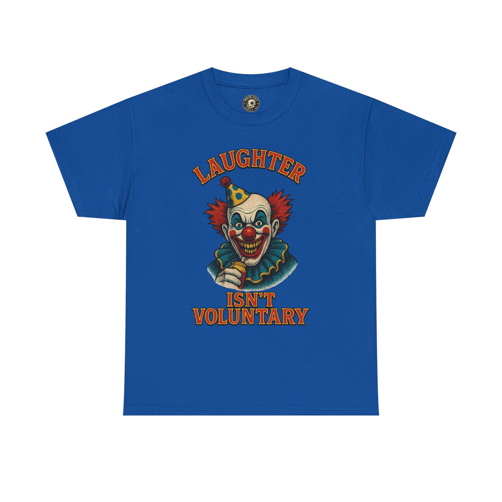 Laughter Isn’t Voluntary Creepy Clown Shirt – Circus Horror Tee – Gildan 5000