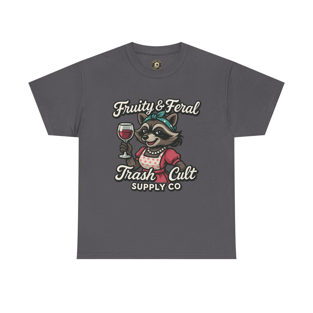 Fruity & Feral Raccoon Housewife Tee – Trash Cult Supply Co. on Gildan 5000