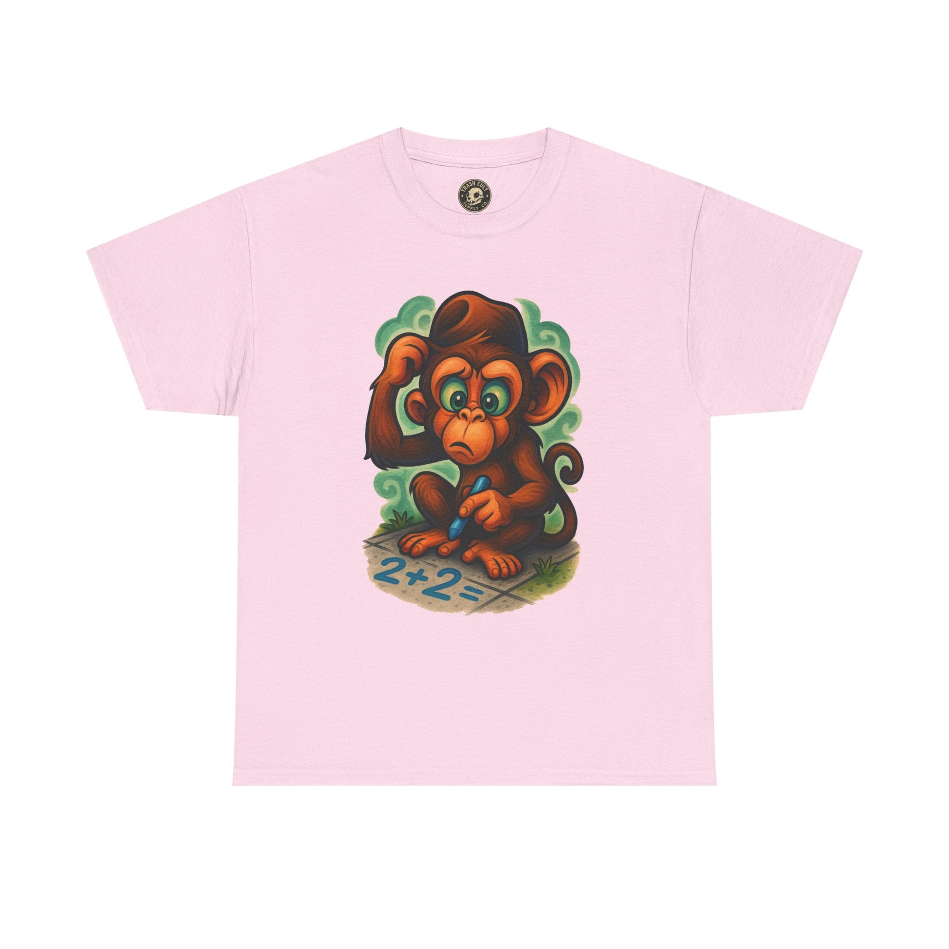 Confused Monkey Math Shirt – Funny Thoughtful Graphic Tee | Unisex Gildan 5000