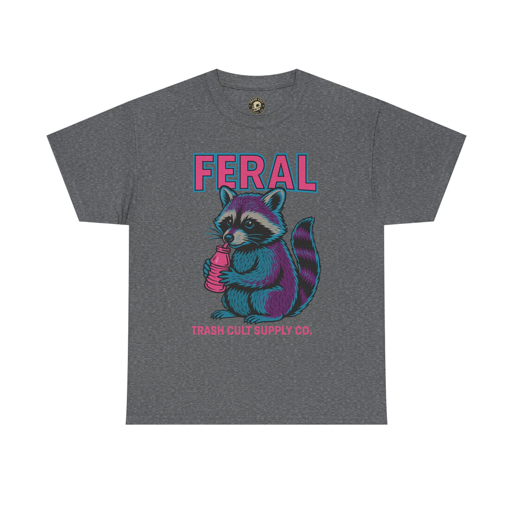 FERAL Raccoon 80s Retro Shirt – Trash Cult Supply Co. – Gildan 5000 Tee