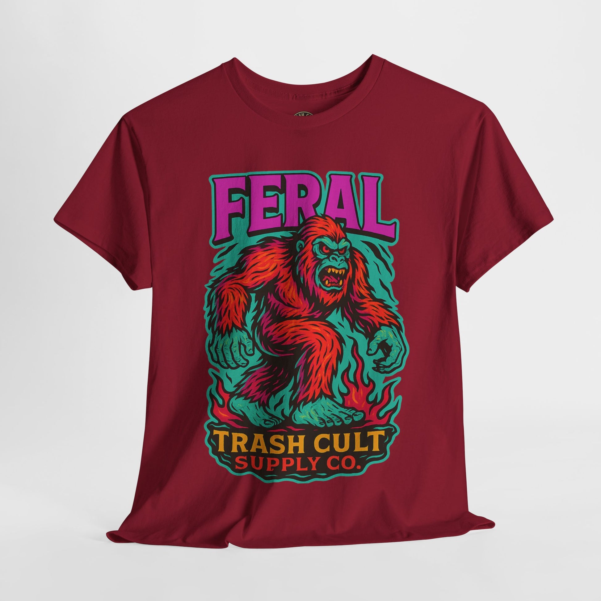 FERAL Bigfoot Shirt – Trashcore Bold Colors | Trash Cult Supply Co | Gildan 5000 Tee