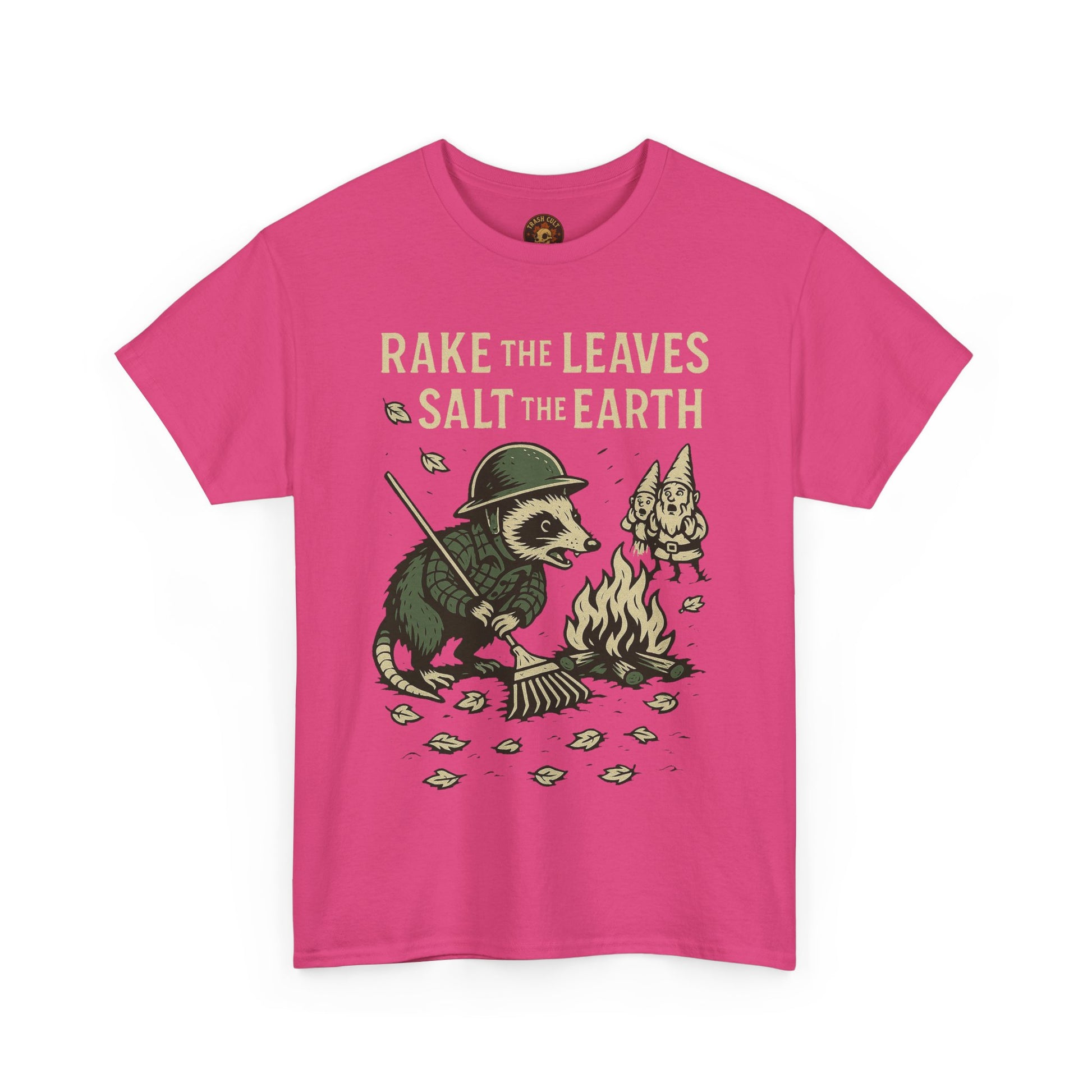 Rake the Leaves Salt the Earth Shirt – Possum Yard Warfare Tee – Fall of Humanity Collection – Trash Cult Supply Co.