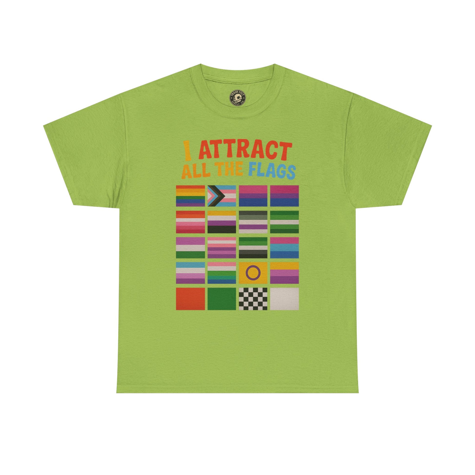I Attract All The Flags LGBTQ Pride T-Shirt – Funny Inclusivity Shirt – Gildan 5000