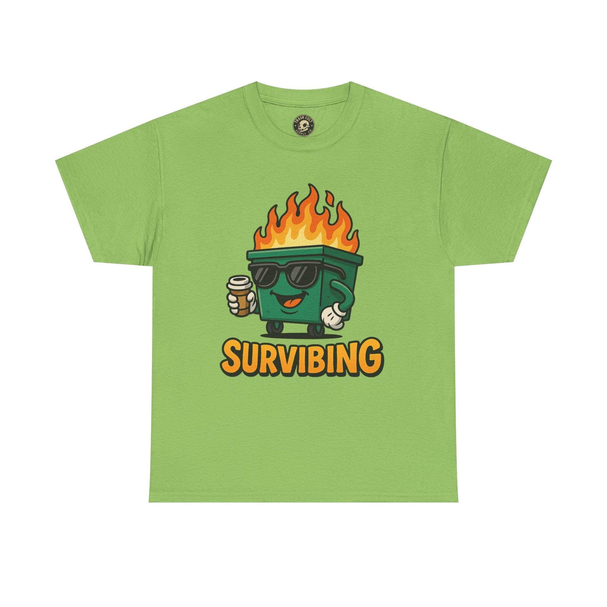 Surviving Coffee Vibes Unisex Heavy Cotton Tee, Perfect for Coffee Lovers, Funny Gift for Friends, Casual Wear, Everyday Mood T-Shirt