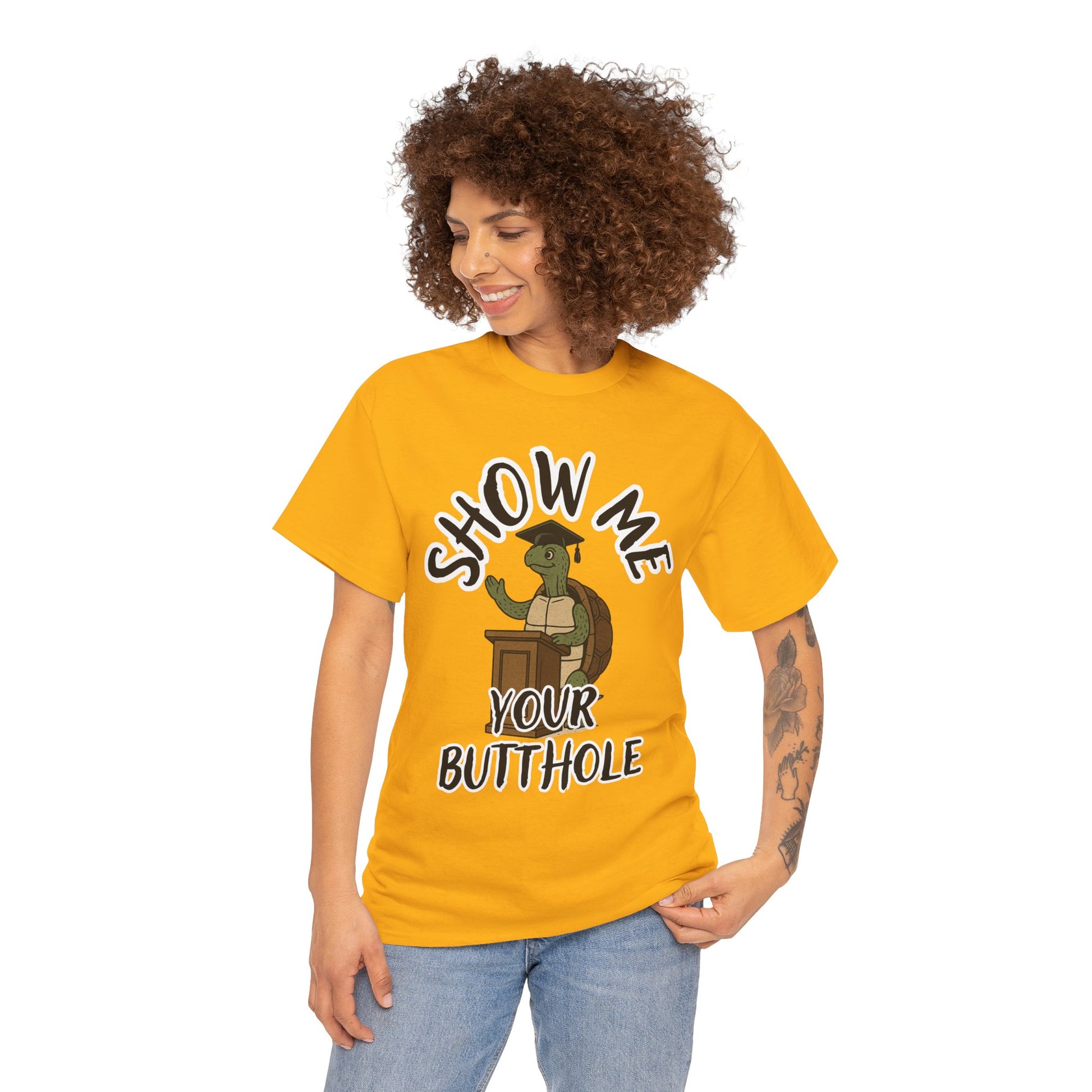Show Me Your Butthole Turtle Tee – Feral Graduation Speech Shirt