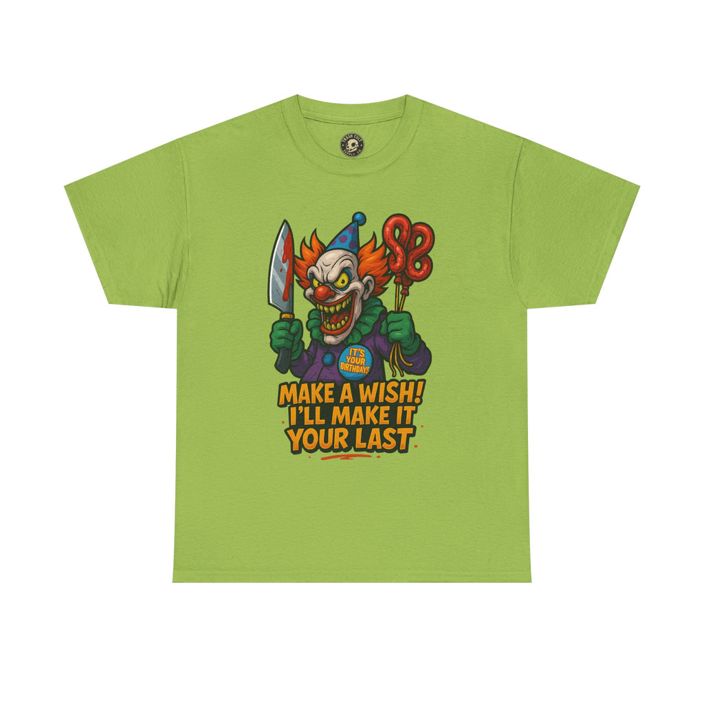 Creepy Clown Tee - Halloween Costume Shirt, Unisex Heavy Cotton Tee, Spooky Graphic Tee, Gag Gift, Horror Fan Apparel