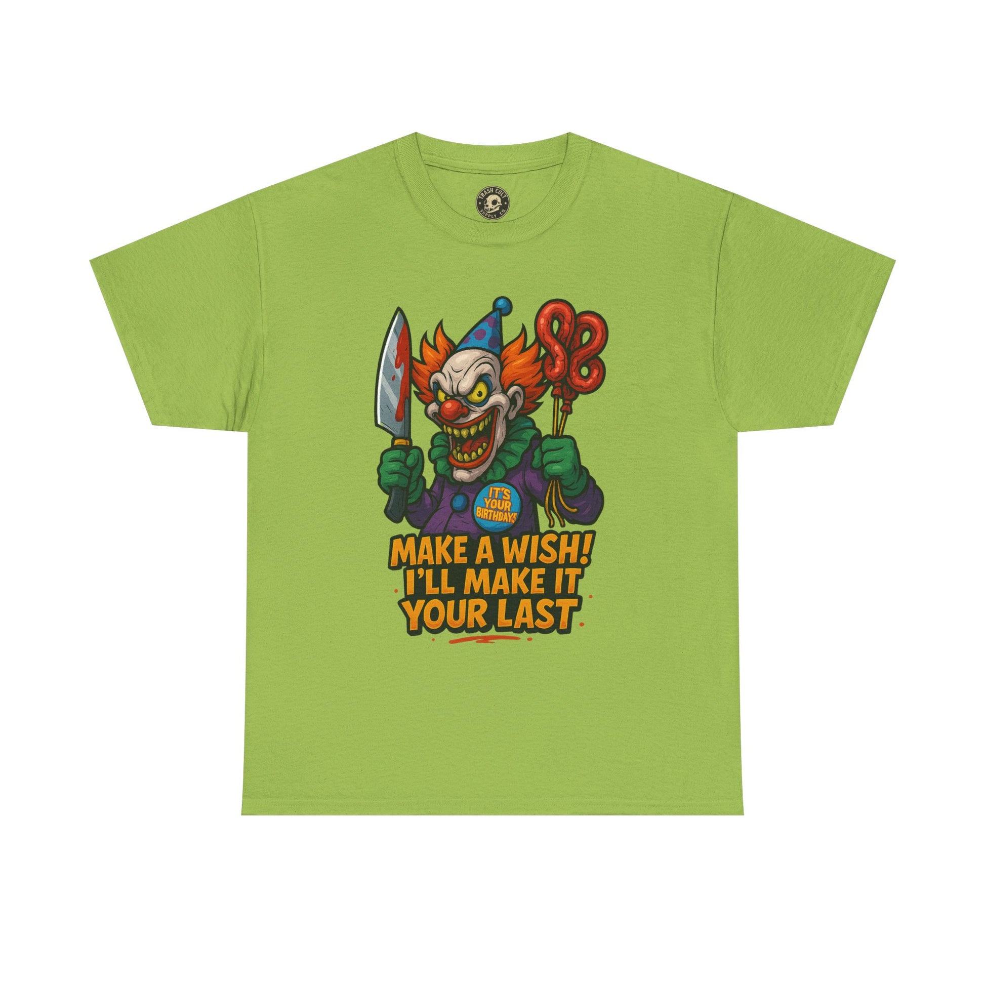 Creepy Clown Tee - Halloween Costume Shirt, Unisex Heavy Cotton Tee, Spooky Graphic Tee, Gag Gift, Horror Fan Apparel