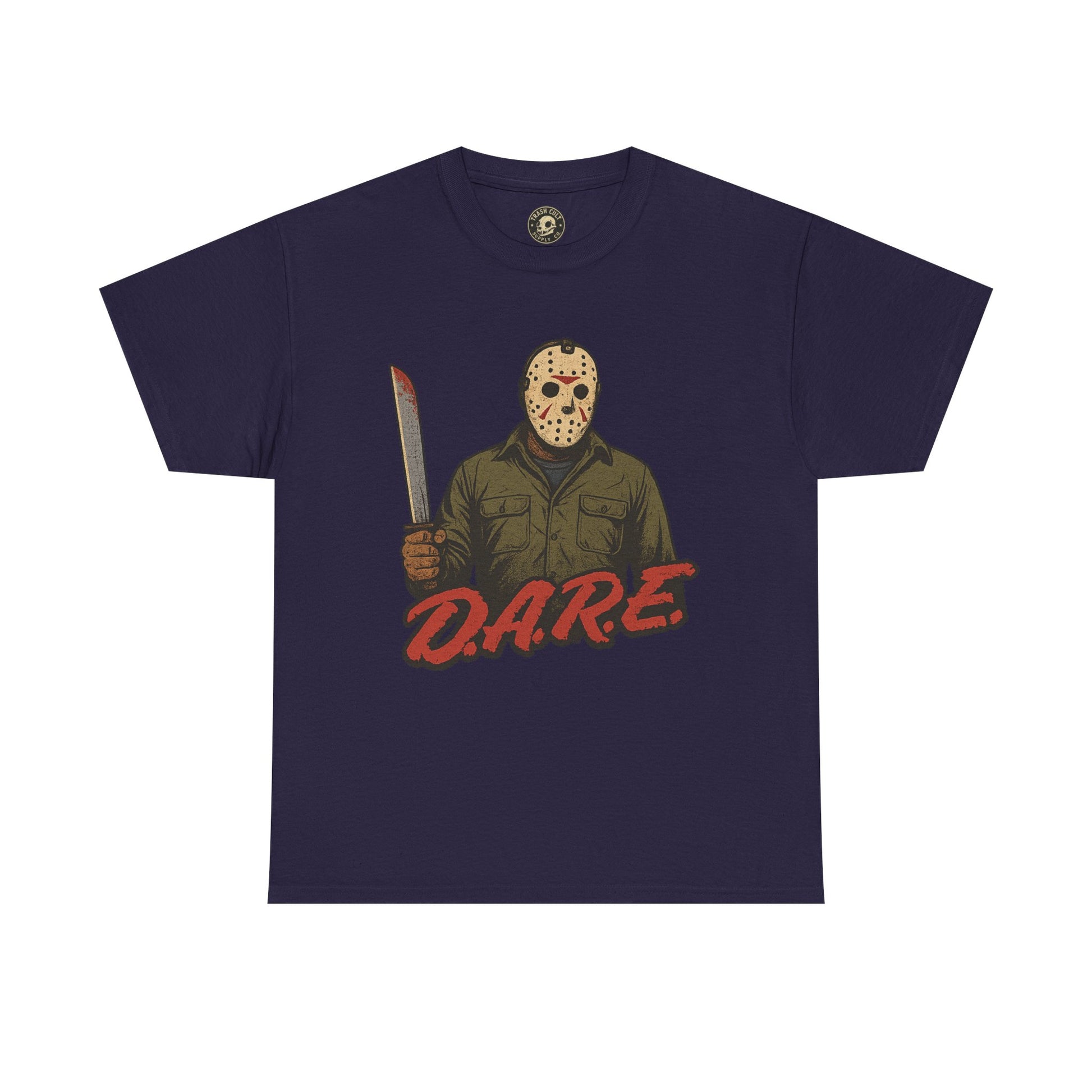 Jason Voorhees D.A.R.E. Parody Shirt – 1980s Horror Meme Tee | Gildan 5000 Slasher Graphic