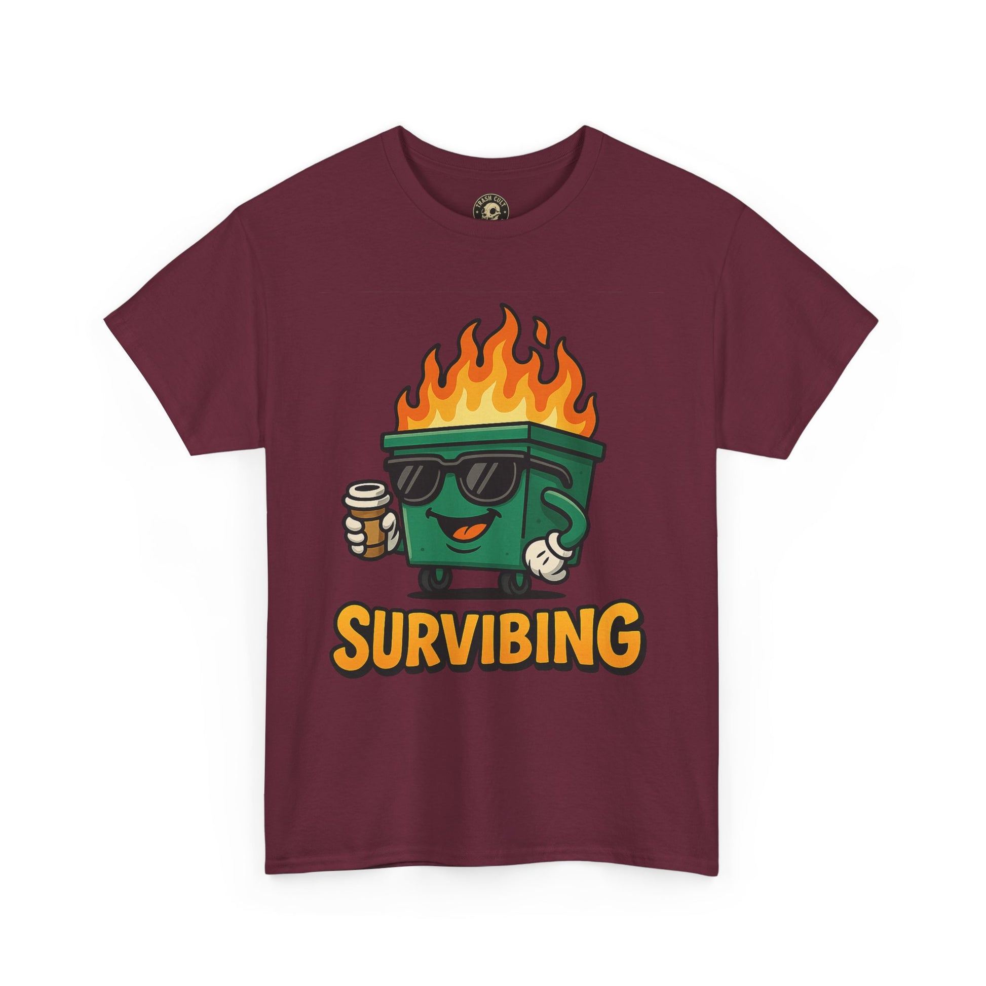 Surviving Coffee Vibes Unisex Heavy Cotton Tee, Perfect for Coffee Lovers, Funny Gift for Friends, Casual Wear, Everyday Mood T-Shirt