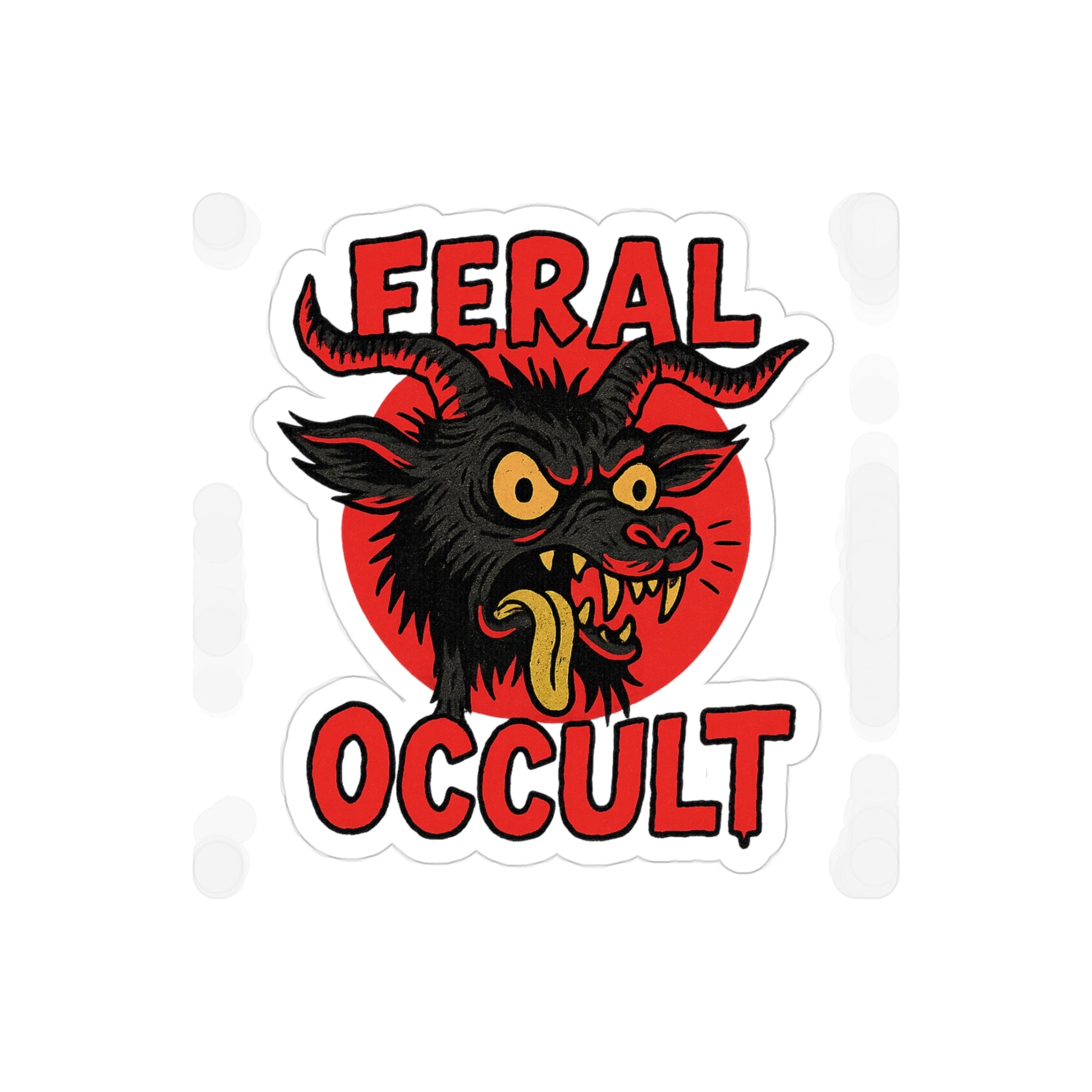 Feral Occult Die-Cut Outdoor Stickers, Unique Laptop Decal, Car Sticker, Witchy Decor, Gift for Occult Lovers