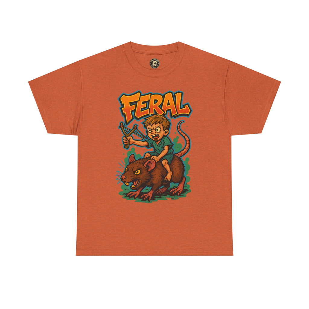 FERAL Graffiti Rat Rider T-Shirt – Bold New School Streetwear | Gildan 5000 Chaos Graphic Tee