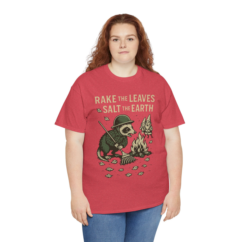 Rake the Leaves Salt the Earth Shirt – Possum Yard Warfare Tee – Fall of Humanity Collection – Trash Cult Supply Co.